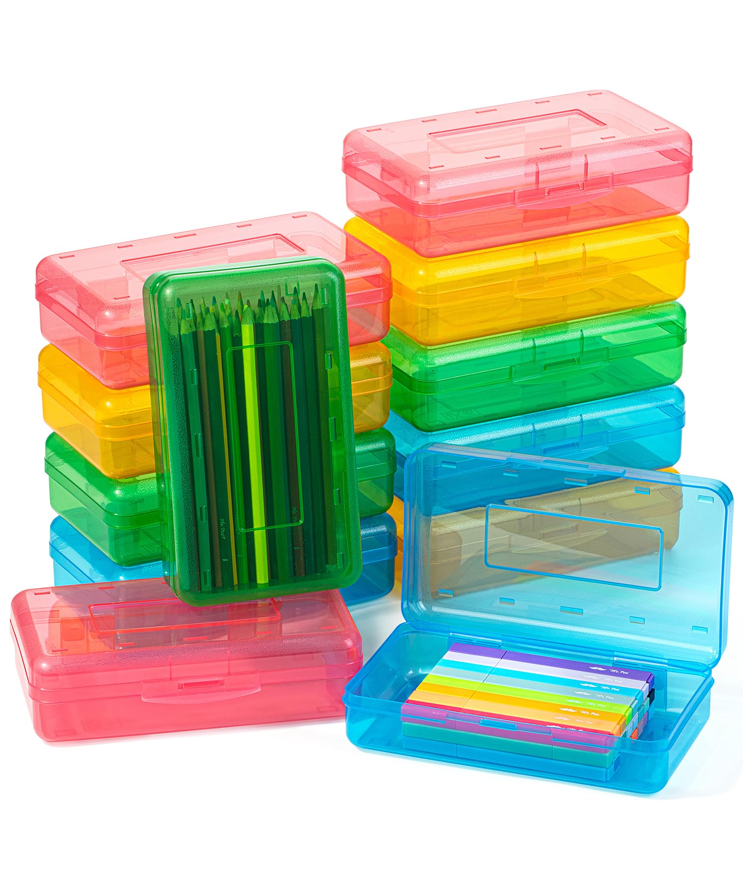 Mr. Pen- Plastic Pencil Case Box, 12 Pack