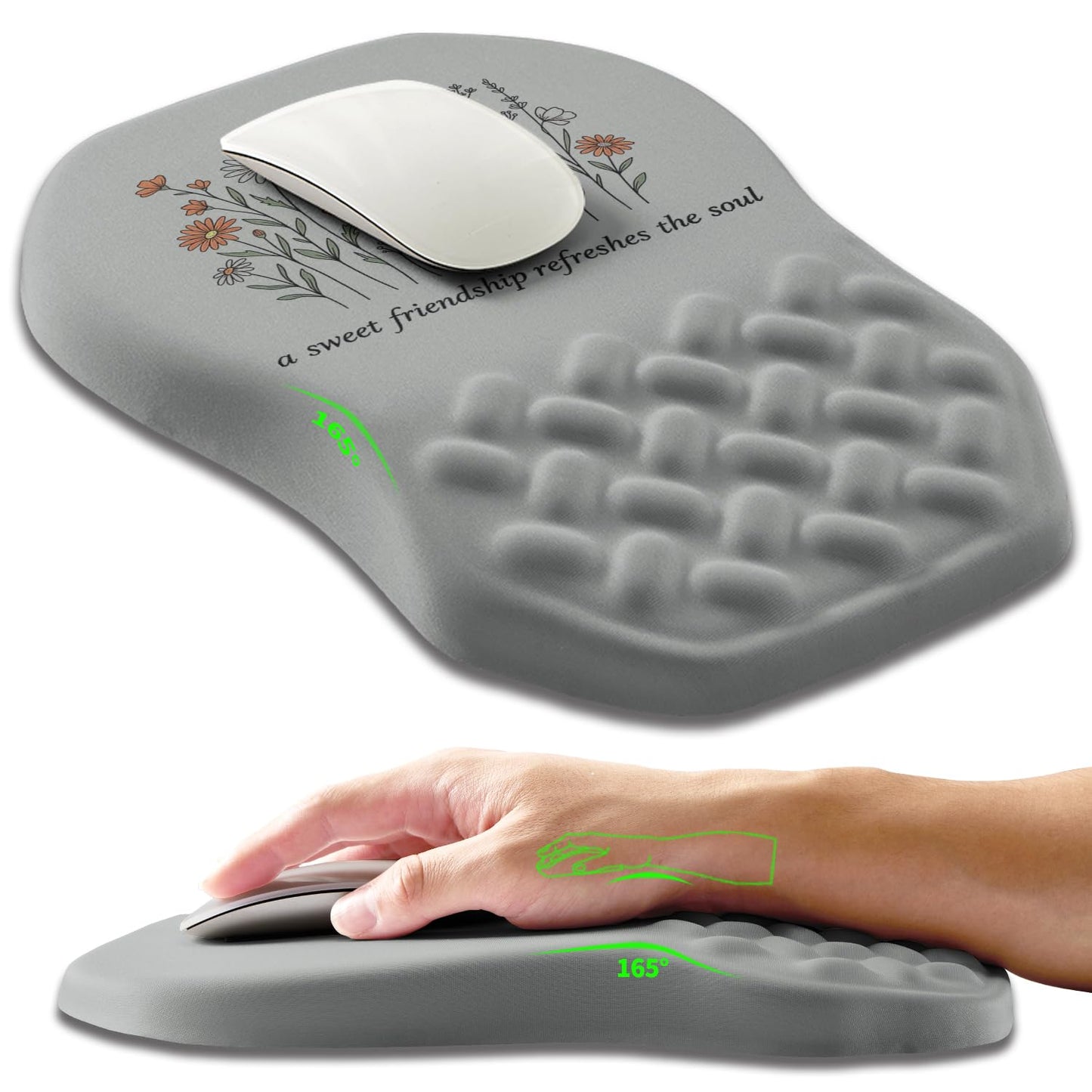 Armanza Ergonomic Slope Mouse Pad Wrist Support, Wrist Rest Mousepad for Carpal Tunnel Pain Relief