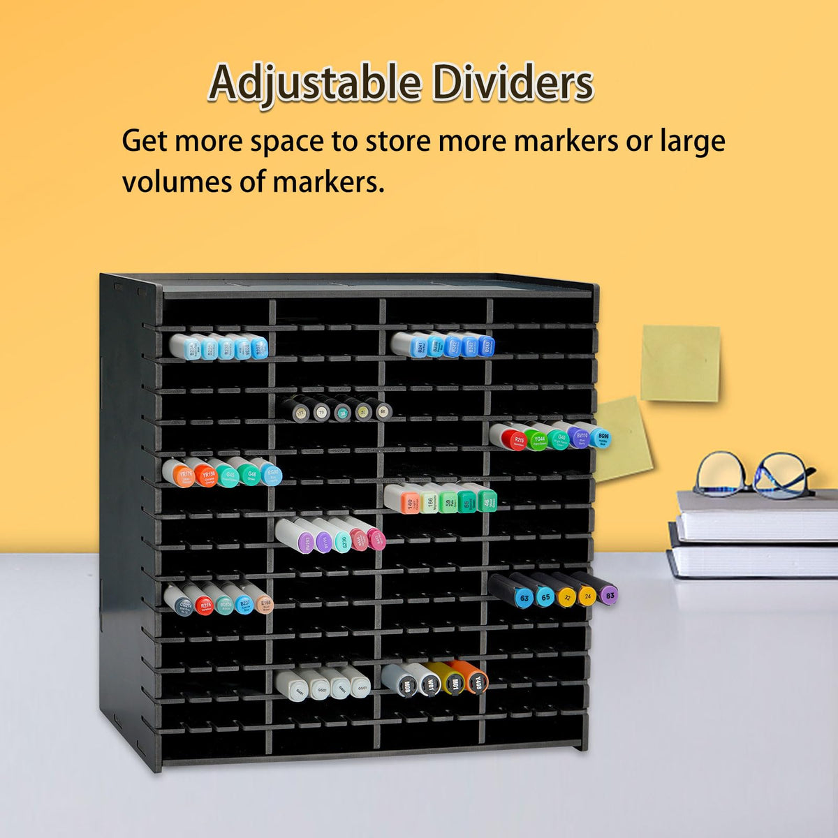 SANFURNEY Marker Pen Organizer Holder for 240 Markers Black