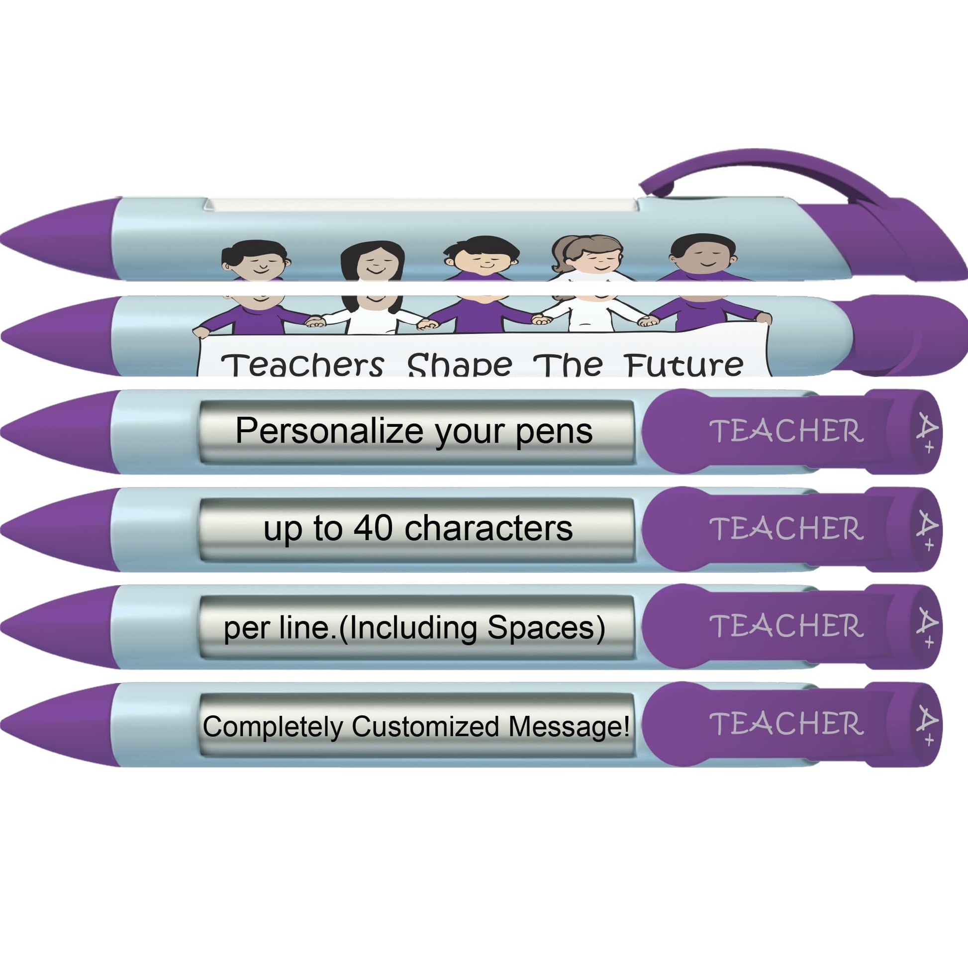 Greeting Pen Customized Teachers Shape the Future Personalized Ballpoint Pen Set - Custom Message
