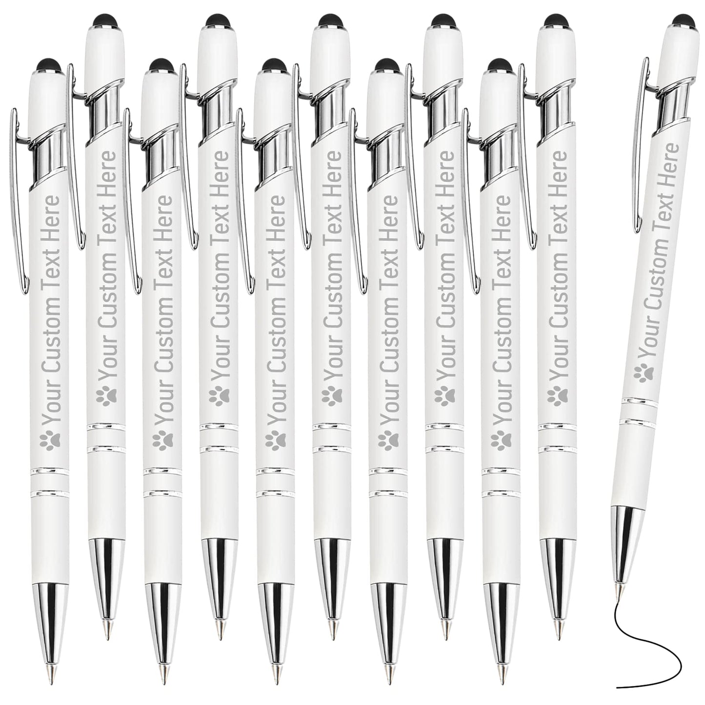 STREADVE Personalized Custom Pens with Name Engraved Logo Text Pen, Pack of 10 Customized Smooth