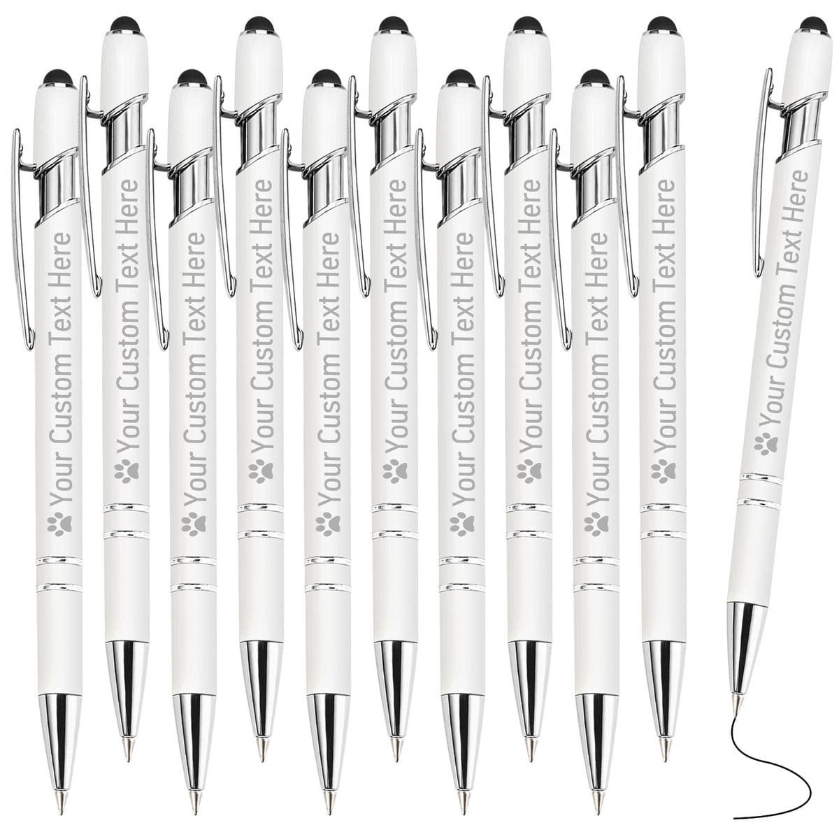 STREADVE Personalized Custom Pens with Name Engraved Logo Text Pen, Pack of 10 Customized Smooth