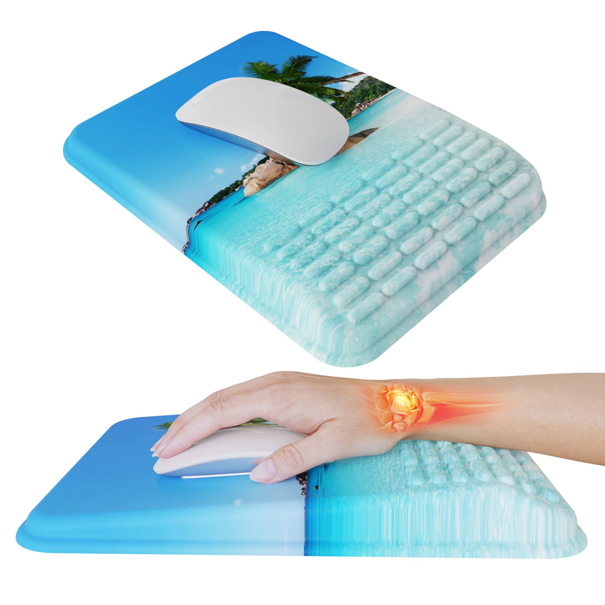 MEKASS Mouse Pad with Wrist Rest, Ergonomic Slope Mousepad for Carpal Tunnel Pain Relief, Memory