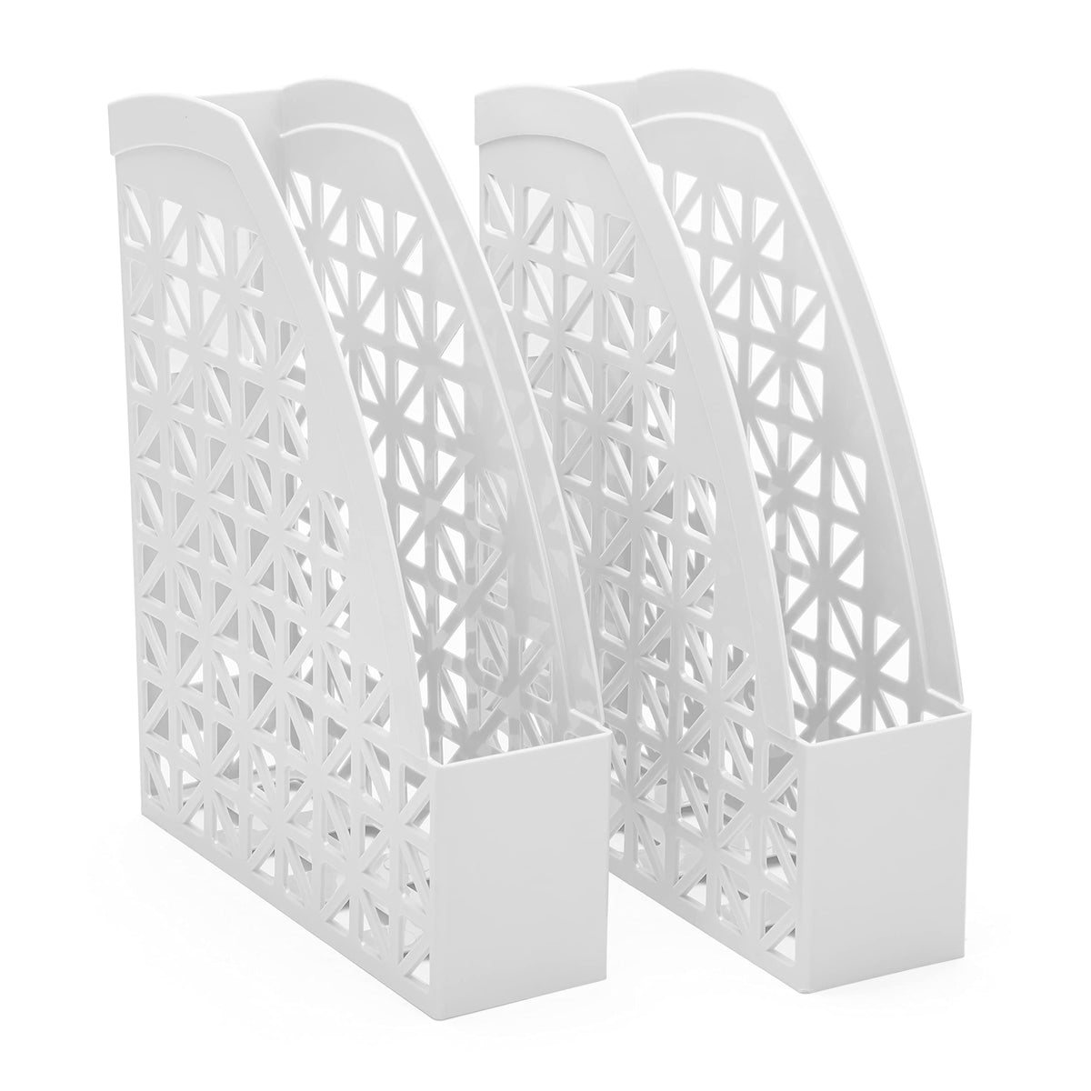 Mintra Office Plastic Desk Organizer 2pk Magazine File (White)