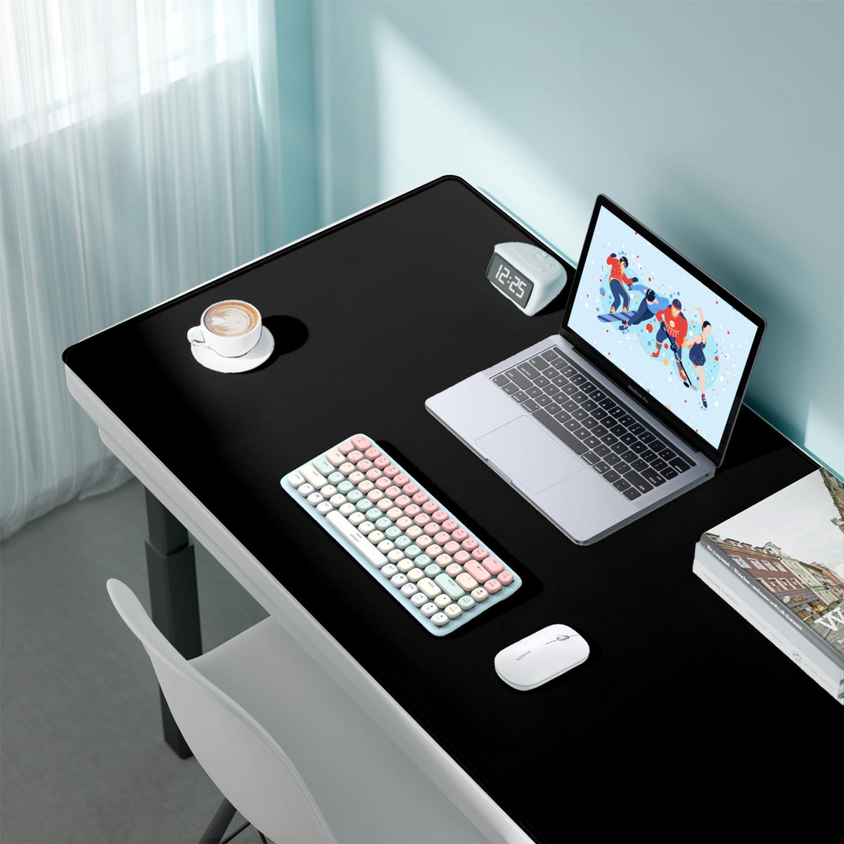 LL-COEUR XXL Black Mouse Pad Gaming Keyboard Mat Laptop Office Desk Mat (43.3" x 19.6" x 0.12")