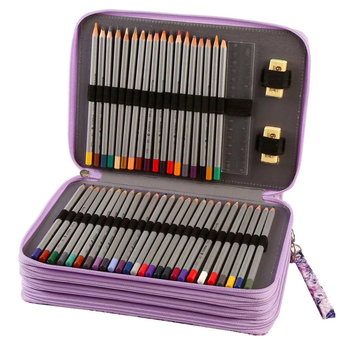 Lbxgap 200 Slots Colored Pencil Case Organizer, 4 Layer Bag