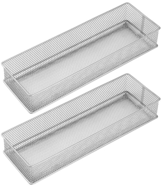 YBM Home Silver Mesh Drawer Organizer and Storage for Kitchen Drawers, Serves as School Supply