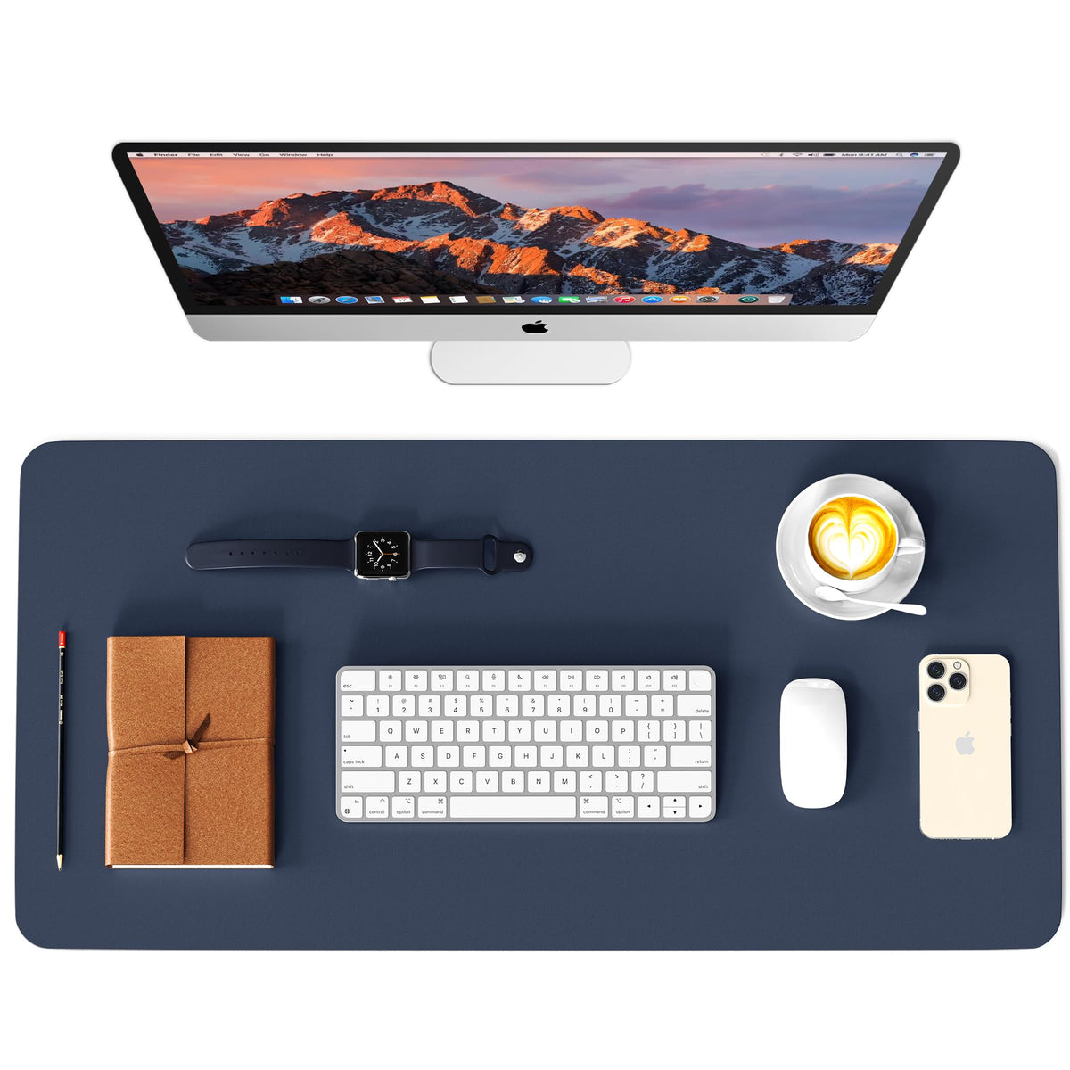 Leather Desk Pad Protector, Waterproof Mouse Pad, PU Desk Mat, Office Desk Cover, Desk Writing Mat