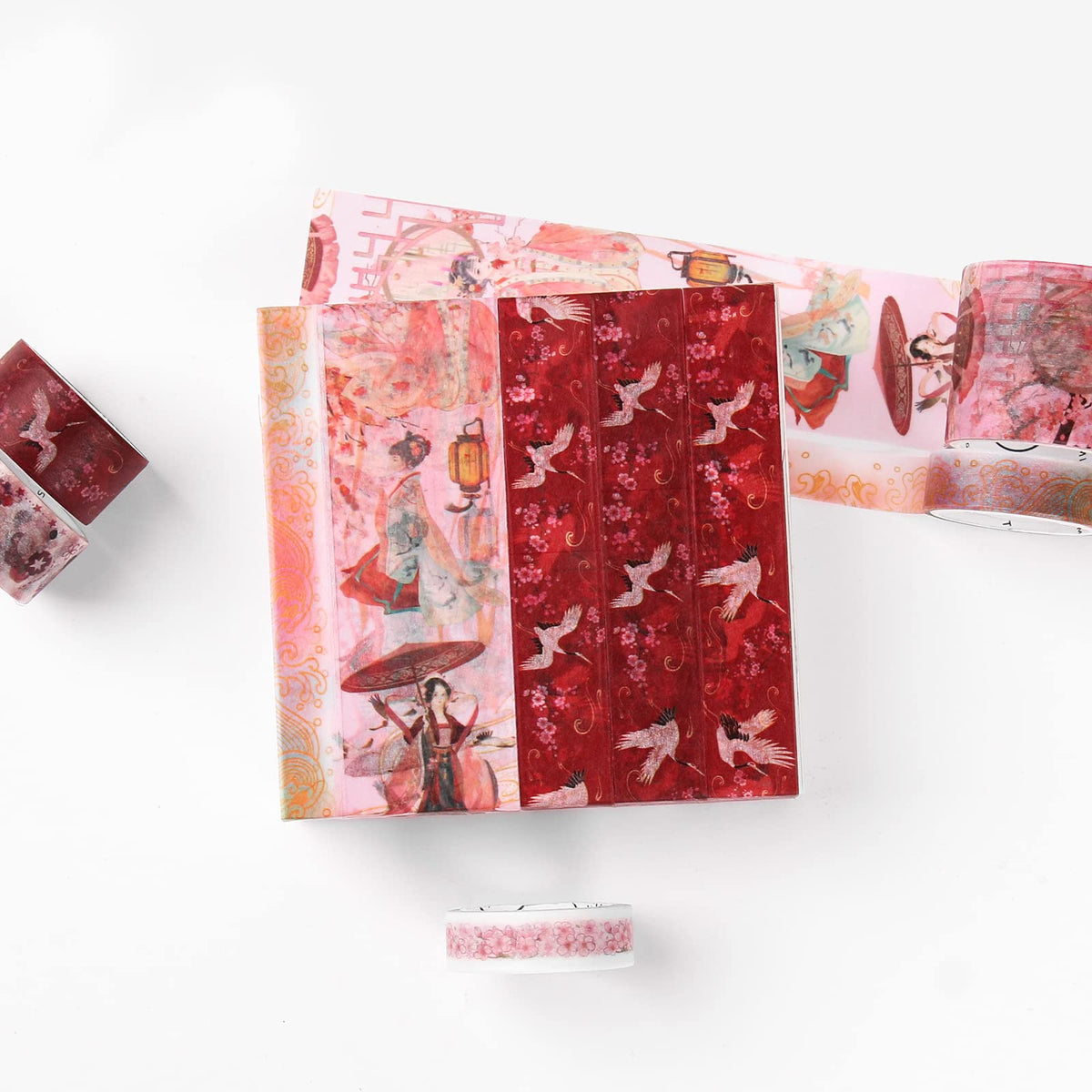 Dizdkizd Washi Tape Set, 100 Rolls Vintage Design Masking Tapes with 4 Sizes 5mm/10mm/15mm/30mm