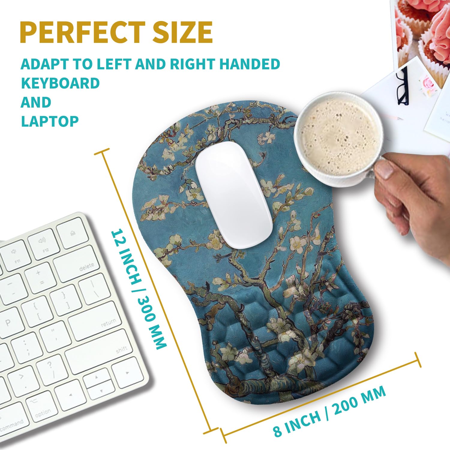 Hokafenle Ergonomic Mouse Pad Wrist Support, Wrist Rest Mousepad for Carpal Tunnel Pain Relief with