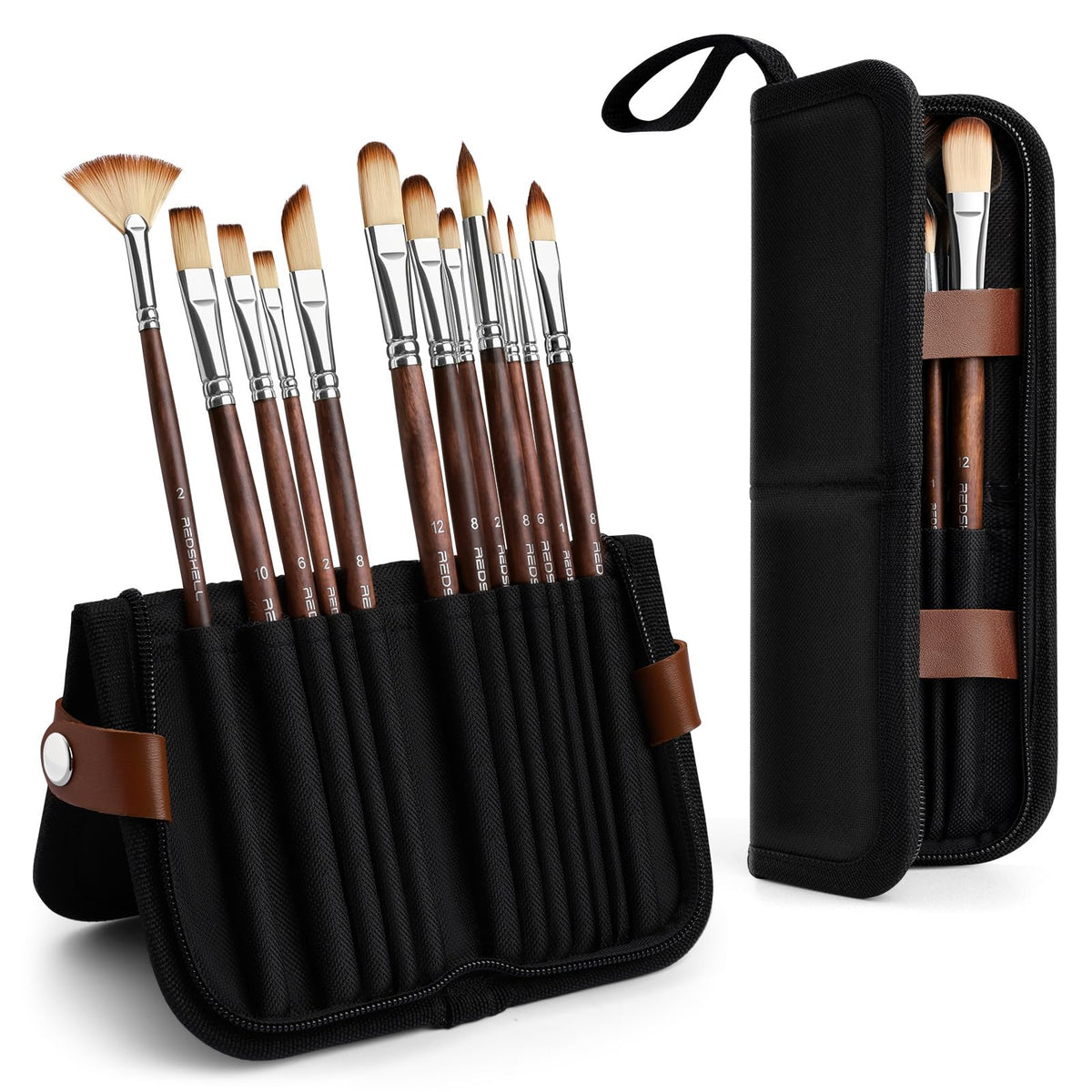 REDSHELL 12pcs Paint Brush Set, Acrylic Oil Painting Brushes for Artists