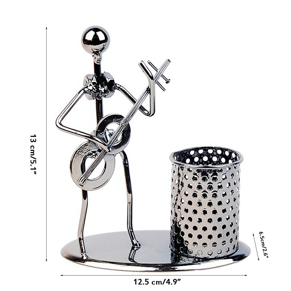 Winterworm Pen Container Holder Pencil Cup Iron Art Music Figure~Home Office Desk Decor Gift