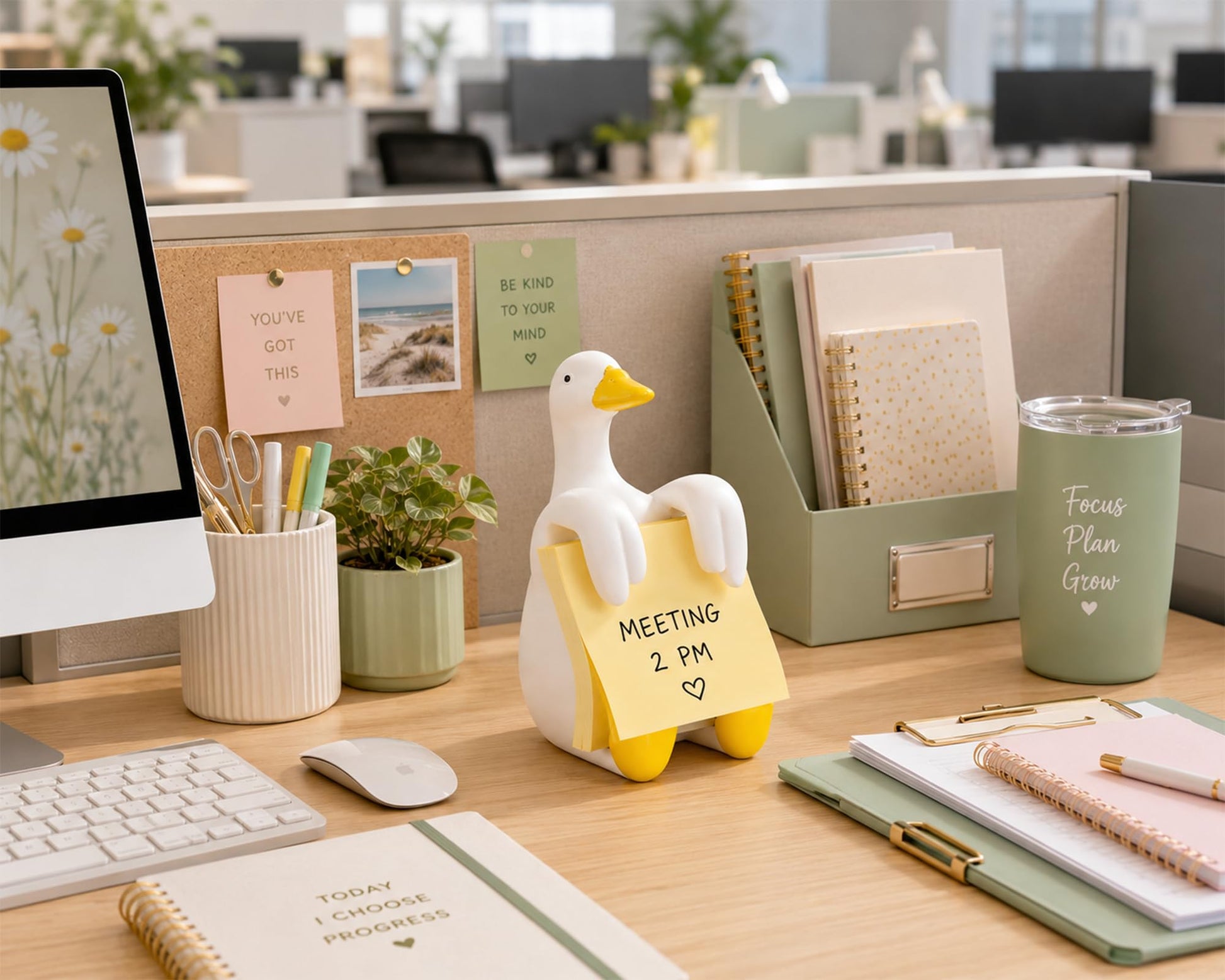 HORTIX Silly Goose Pop-Up Sticky Note Dispenser for 3 x 3 in Notes, Yellow