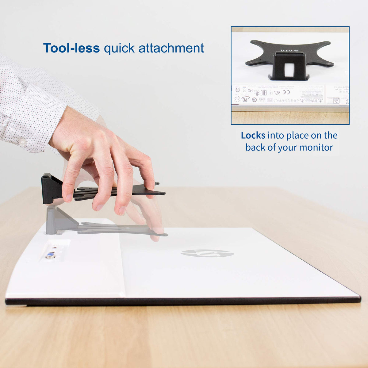 VIVO Steel Quick Attach VESA Adapter Plate Bracket, MOUNT-HP27ER