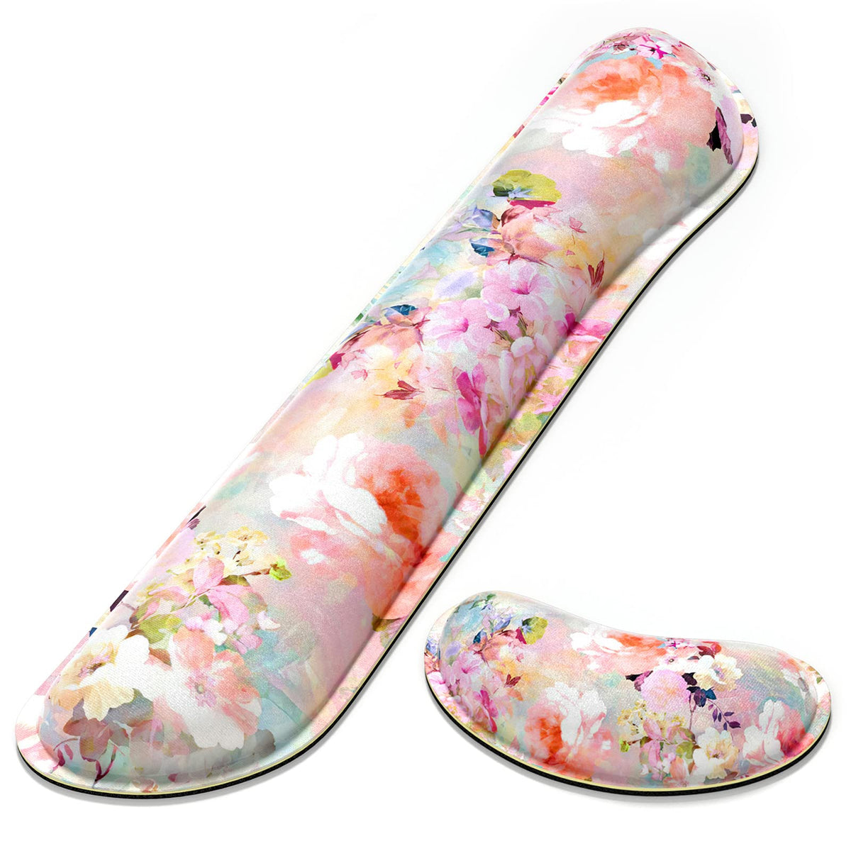 Dapesuom Enlarge Keyboard Wrist Rest, Memory Foam Wrist Cushion for Desk Mats Support, Cute Flower