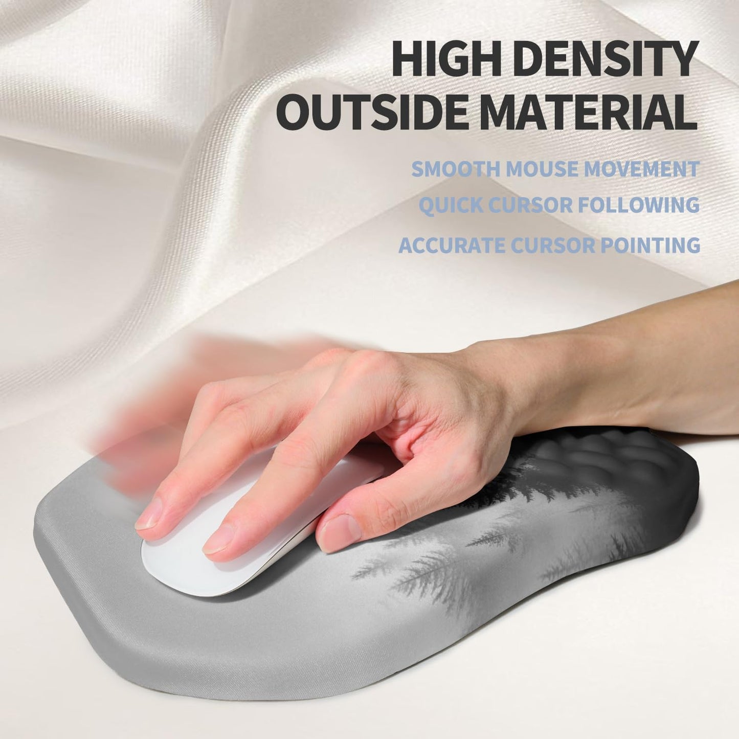 Gleamtide Ergonomic Raised Mouse Pad Wrist Support with Bilateral Slope Memory Foam Mousepad for