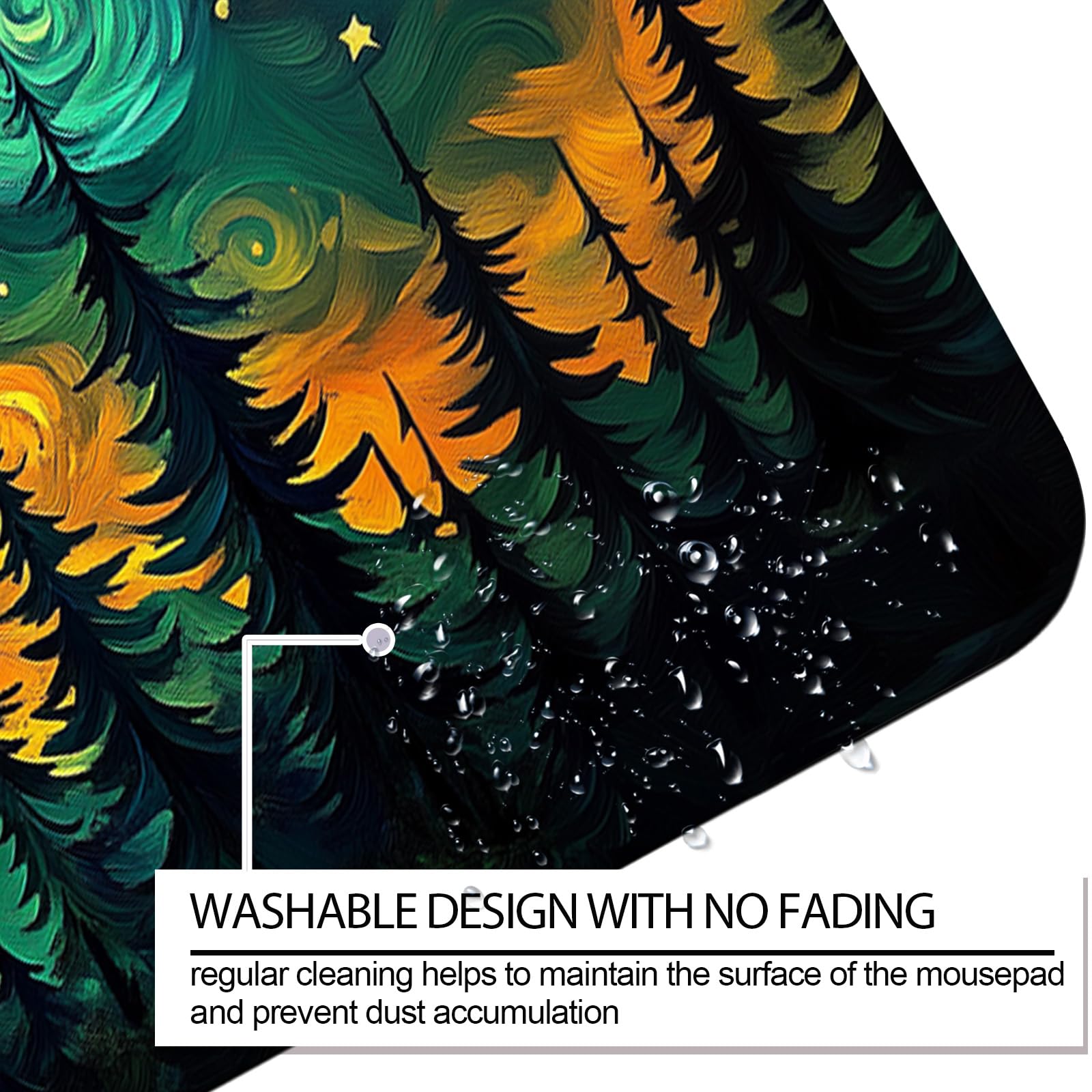 JIANG100 Starry Night Forest Dragon Gaming Desk Mat, XL Extended Mouse Pad