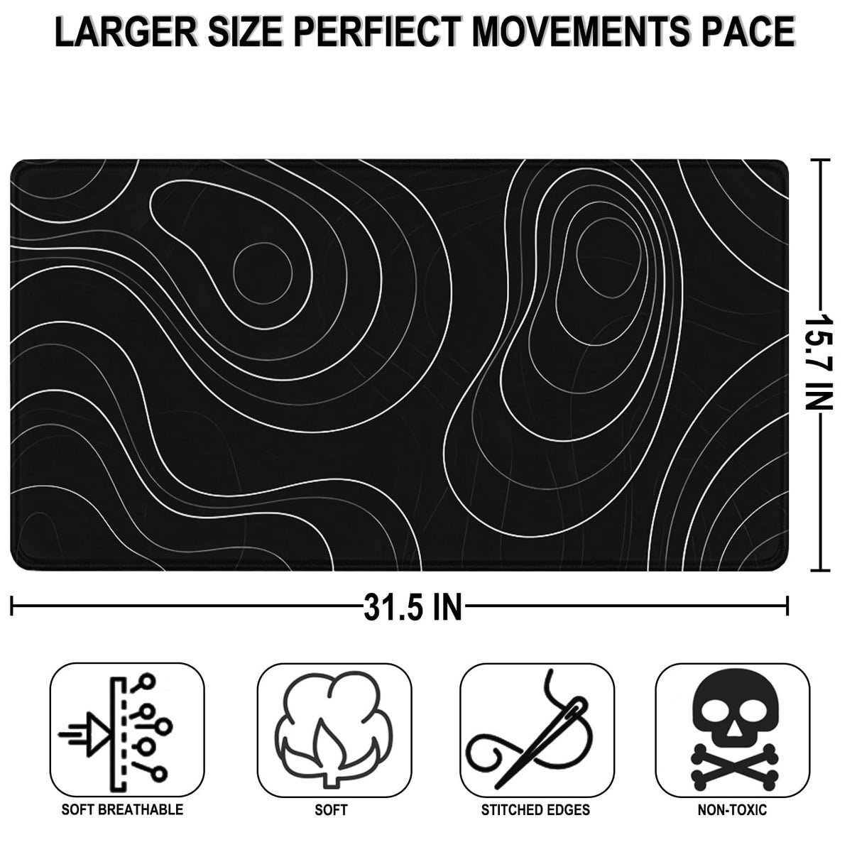 Gaming Mouse Pad, 31.5" x15.7" Large Mat with Superior Micro-Weave Cloth, Water Resist Keyboard