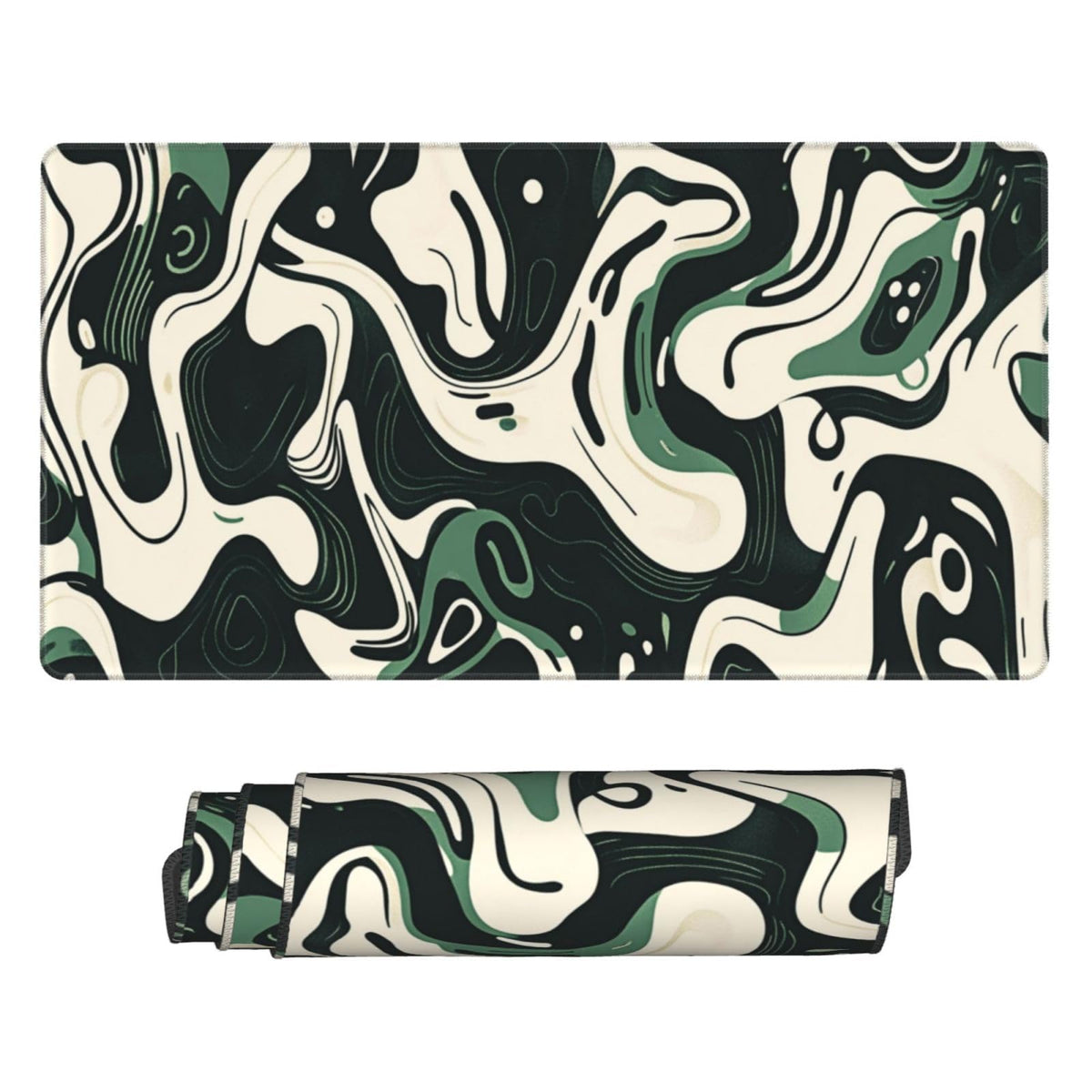 XXL Gaming Mouse Pad 31.5x15.7 Inch, Topographic Green White Desk Mat