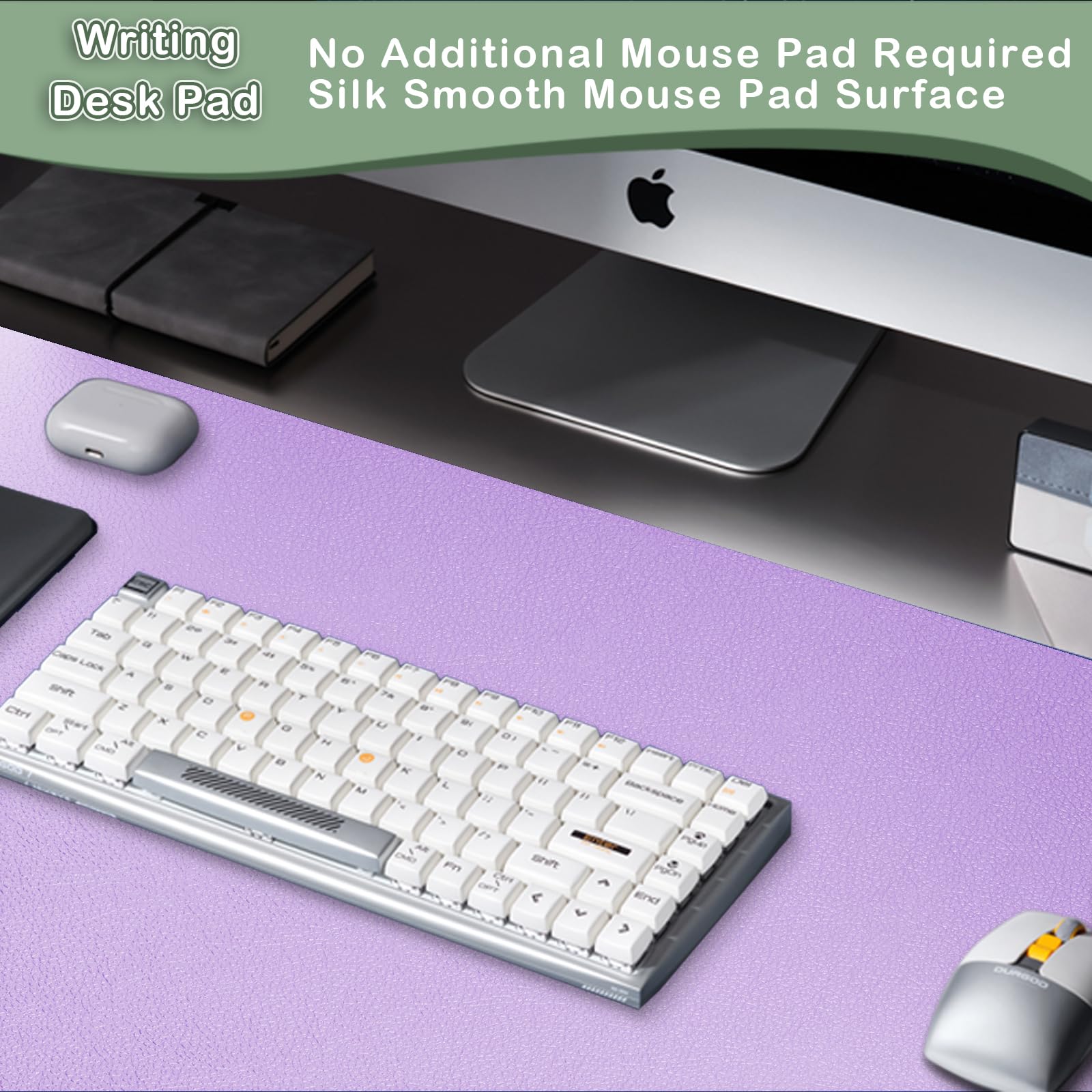 Boutilon Leather Desk Pad Protector,Non-Slip Mouse Pad,Laptop Desk Pad,Office Mouse Mat,Waterproof