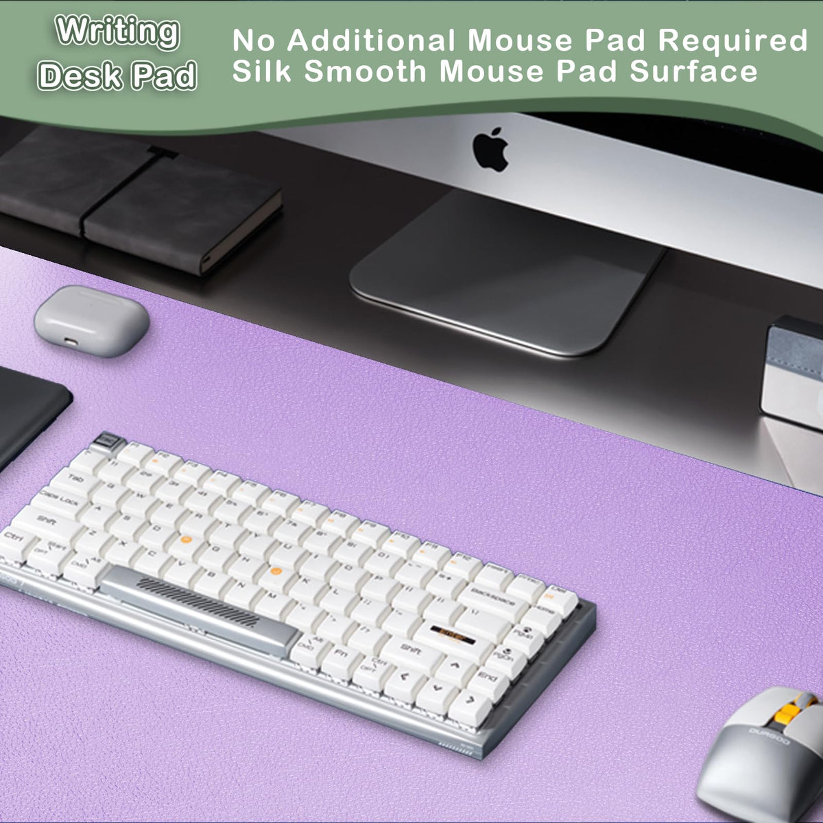 Boutilon Leather Desk Pad Protector,Non-Slip Mouse Pad,Laptop Desk Pad,Office Mouse Mat,Waterproof