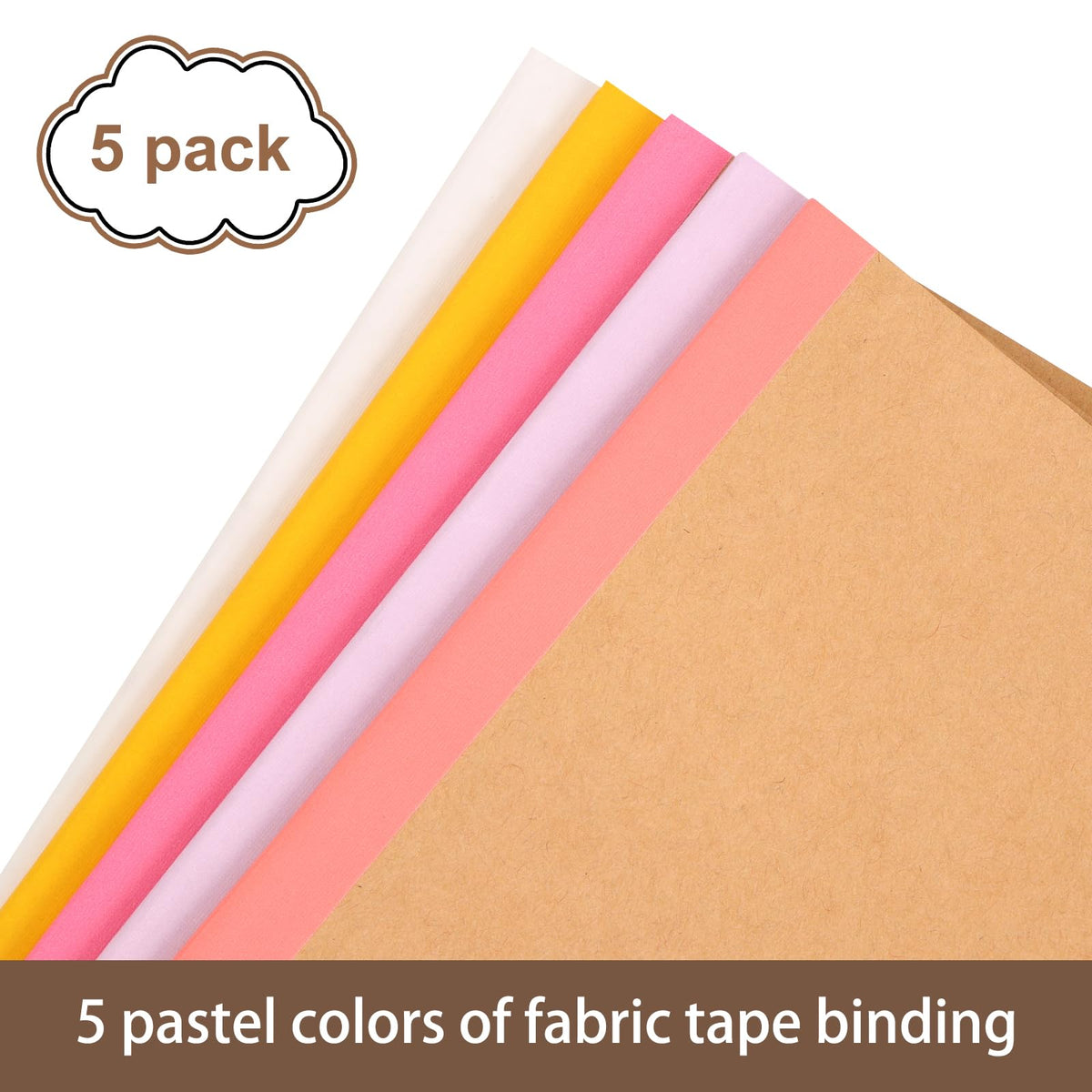 EOOUT 5 Pack A5 Composition Notebook, Kraft Lined Journal Bulk with Pink Spine, 5 Colors, 60 Pages