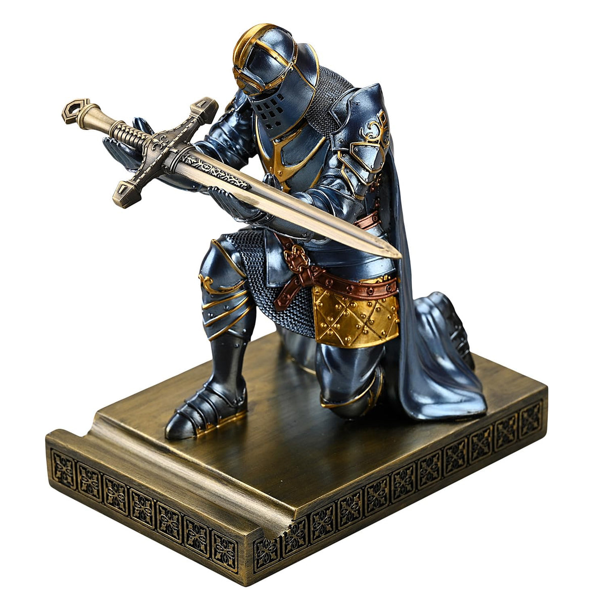 Knight Pen Holder Desk Organizer Office Decor Letter Opener for Desk Blue