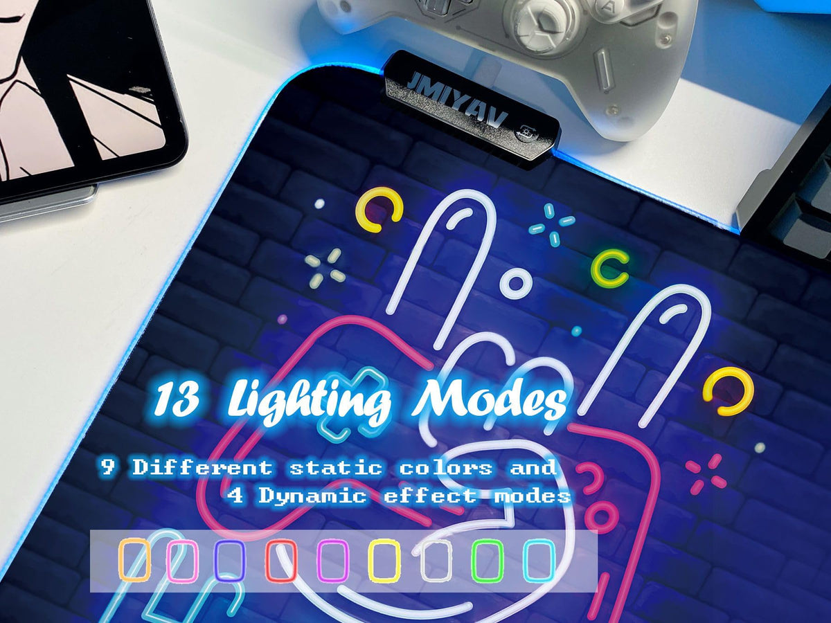 JMIYAV Black Gaming Mouse Pad RGB Mousepad Non-Slip Rubber Base Extra Large Cool XL XXL Computer