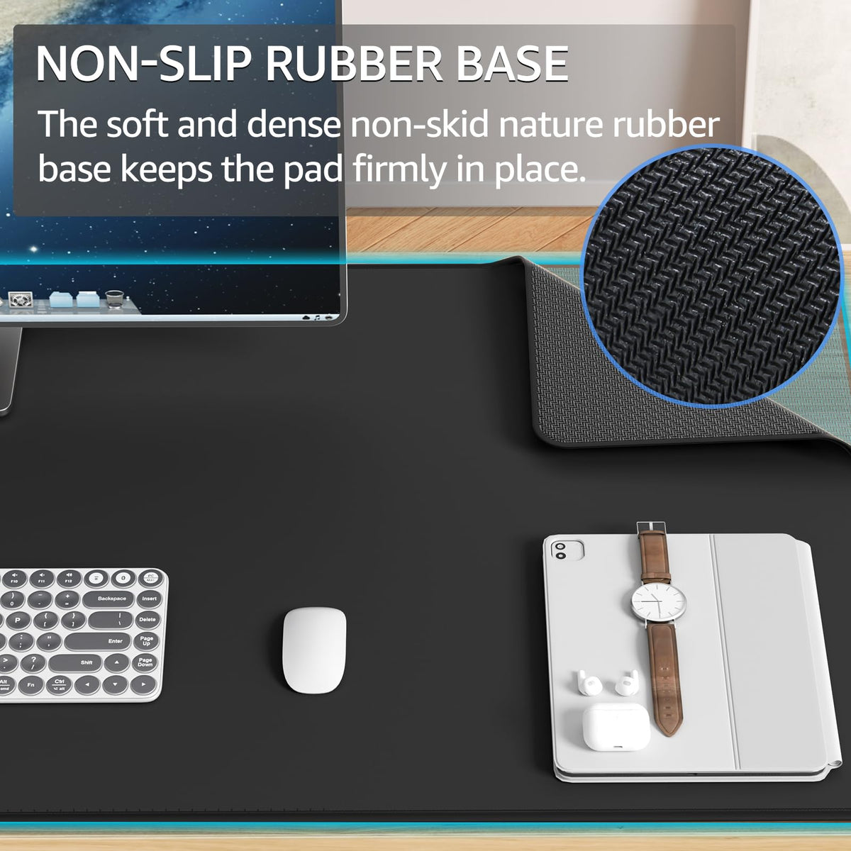 KTRIO Oversized Gaming Mouse Pad Desk Mat for Gamer, 47.3" x 23.6", Black