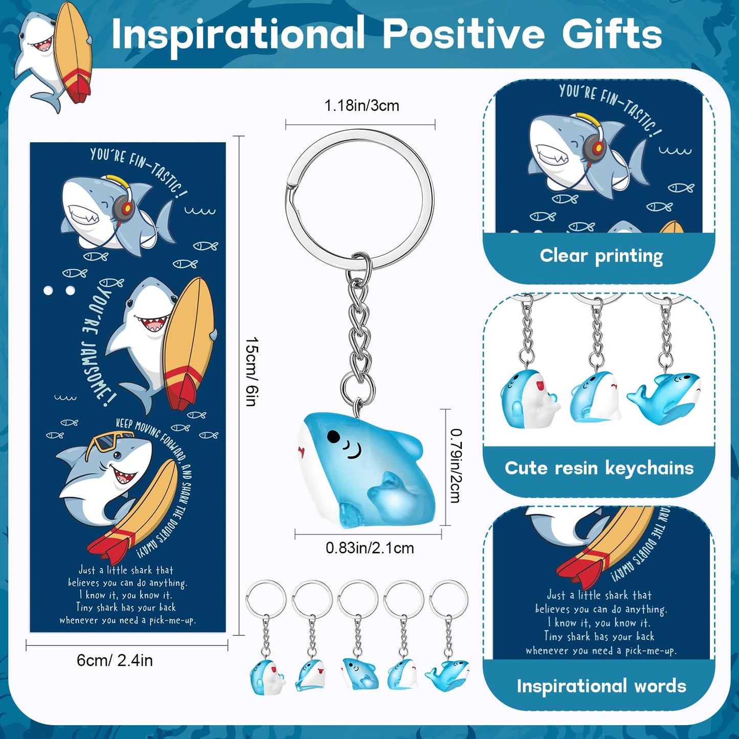Sayglossy 20 Set Back to School Gifts Bulk Inspirational Shark Gifts Bulk