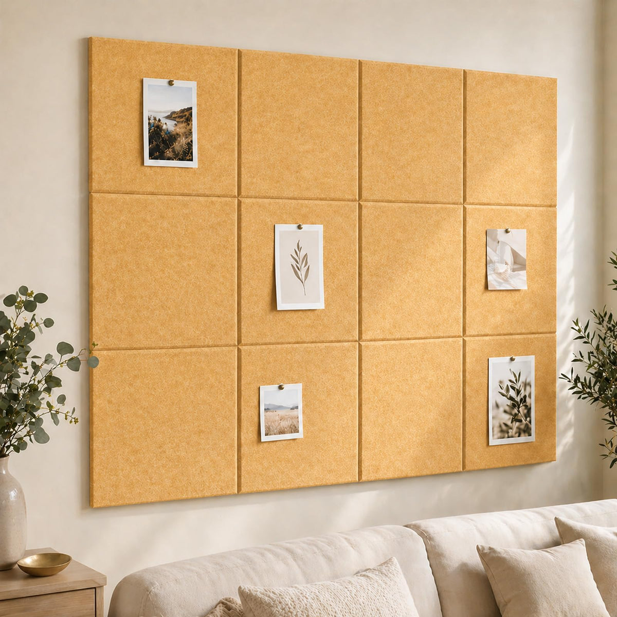 Baysola Felt Bulletin Board Tiles, Cork Board Alternative, 48 x 36 in