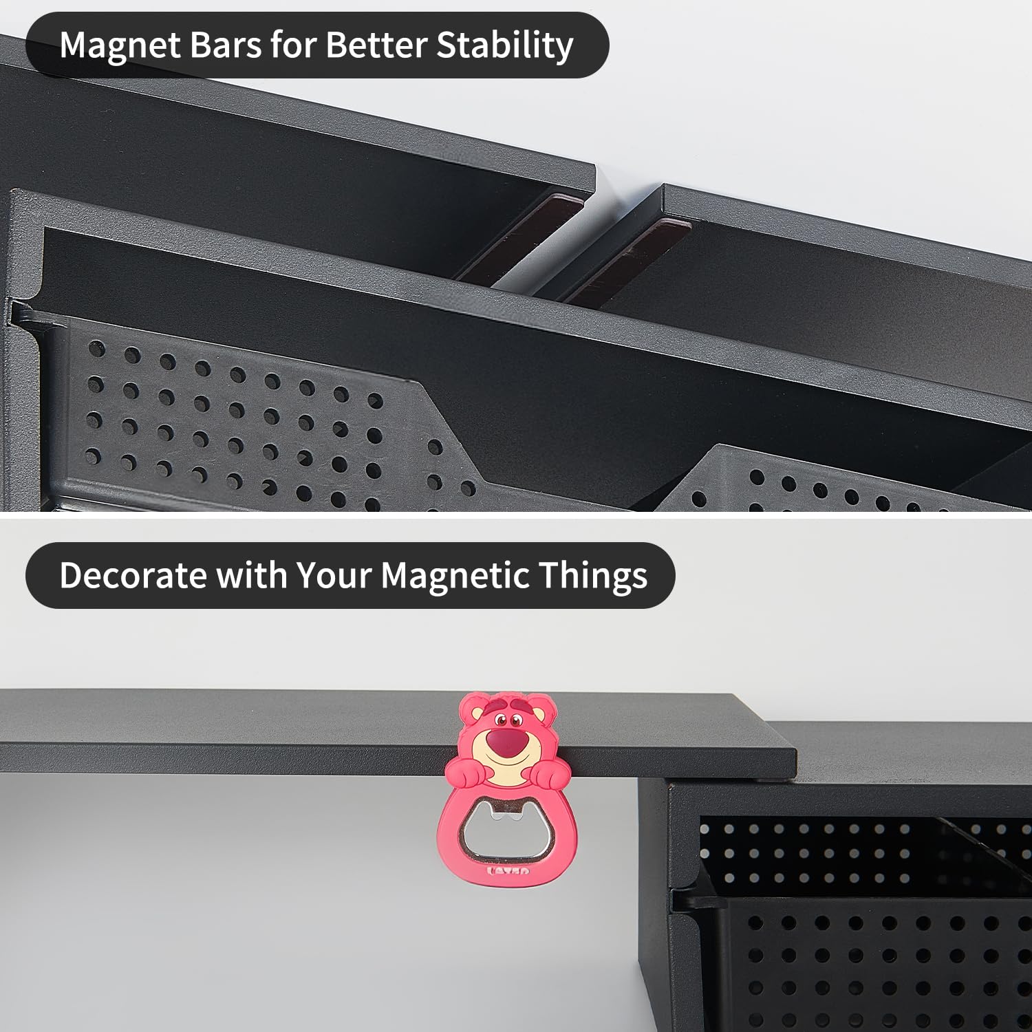 LEKETREE Dual Monitor Stand Riser with Drawer, Computer Stand for Desk, Workspace Desktop Stand