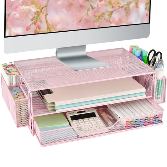 AUPSEN Computer Monitor Stands Riser，2-Tier Desk Organizers and Accessories, Office Desk