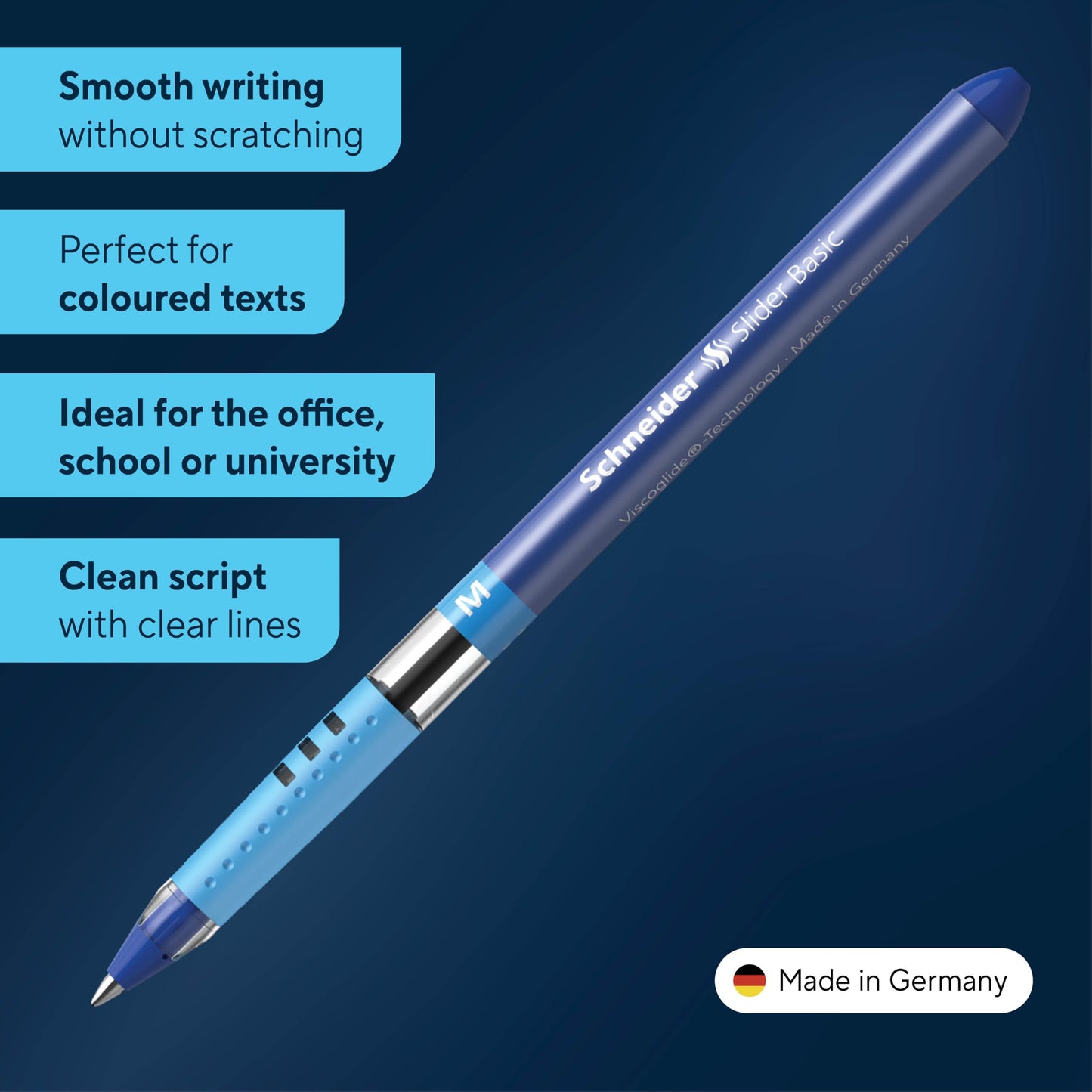 Schneider Slider Basic XB (Extra Broad) Ballpoint Pen, 1.4 mm, Transparent Barrel, Assorted Ink