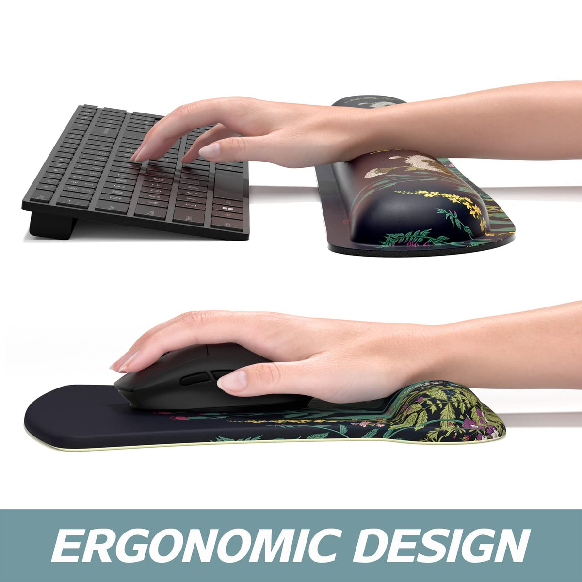ITNRSIIET Mouse Pad Wrist Support Keyboard Wrist Rest Pad Ergonomic Mousepad Non-Slip Memory Foam