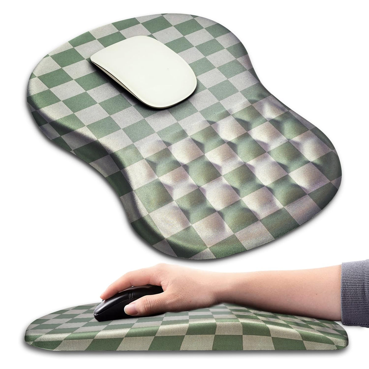 Hokafenle Ergonomic Mouse Pad Wrist Support with Massage Design, Wrist Rest Pain Relief Mousepad