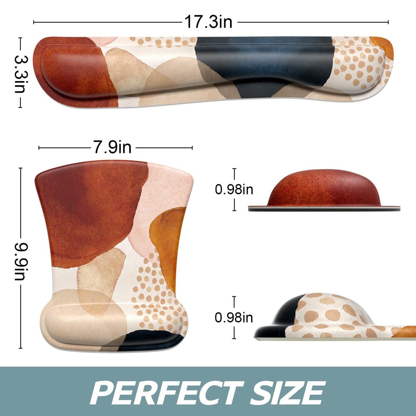 ITNRSIIET Mouse Pad Wrist Support Keyboard Wrist Rest Pad Ergonomic Mousepad Non-Slip Memory Foam
