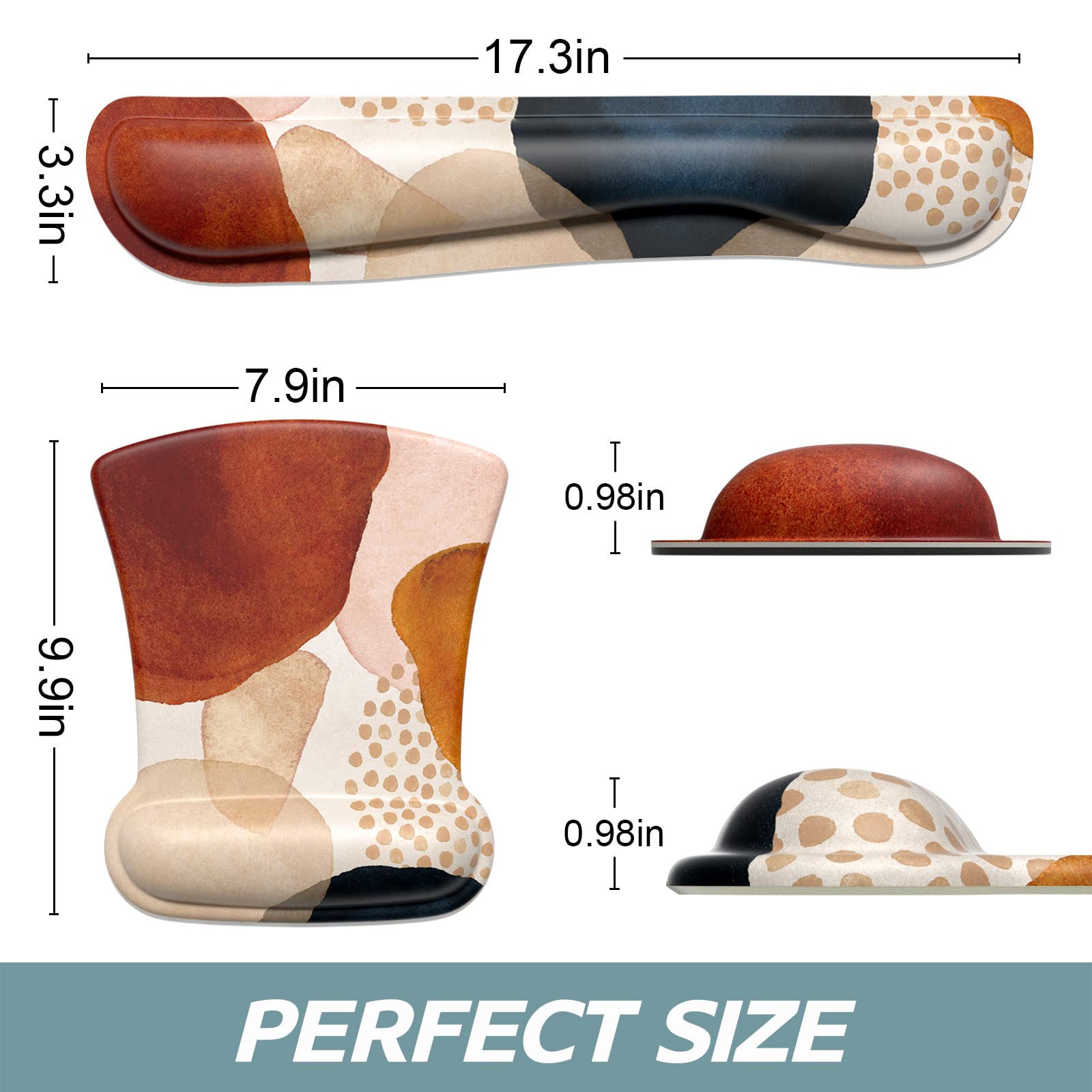 ITNRSIIET Mouse Pad Wrist Support Keyboard Wrist Rest Pad Ergonomic Mousepad Non-Slip Memory Foam