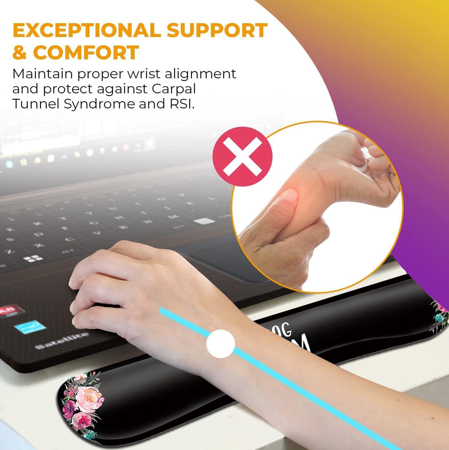 Mouse Pad with Gel Wrist Rest Support,Ergonomic Soft Keyboard Wrist Rest to Relieve Wrist Fatigue
