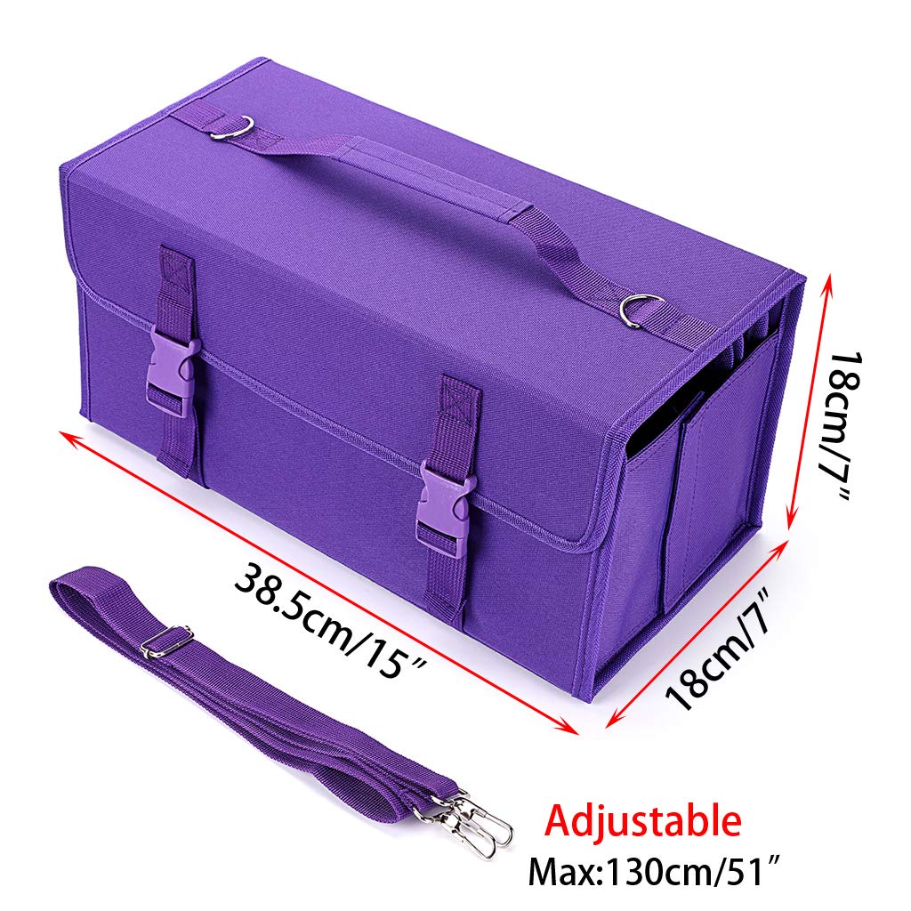 BTSKY New 171 Slots Marker Case Lipstick Organizer-Canvas Markers Holder for Markers and Sketch