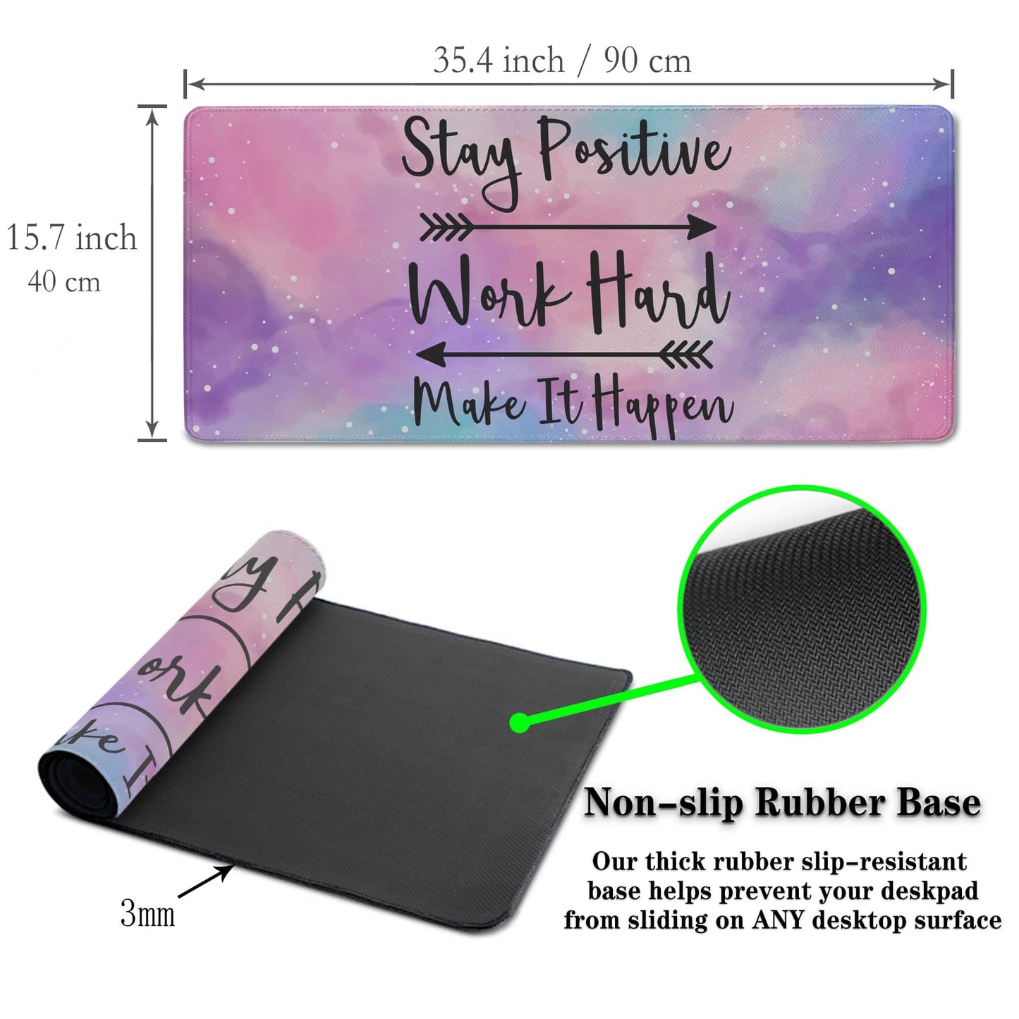 Samgula Gaming Desk Mat Large Gaming Mouse Pad Women Office Desk Mat Extra Large Mouse Pad Non-Slip