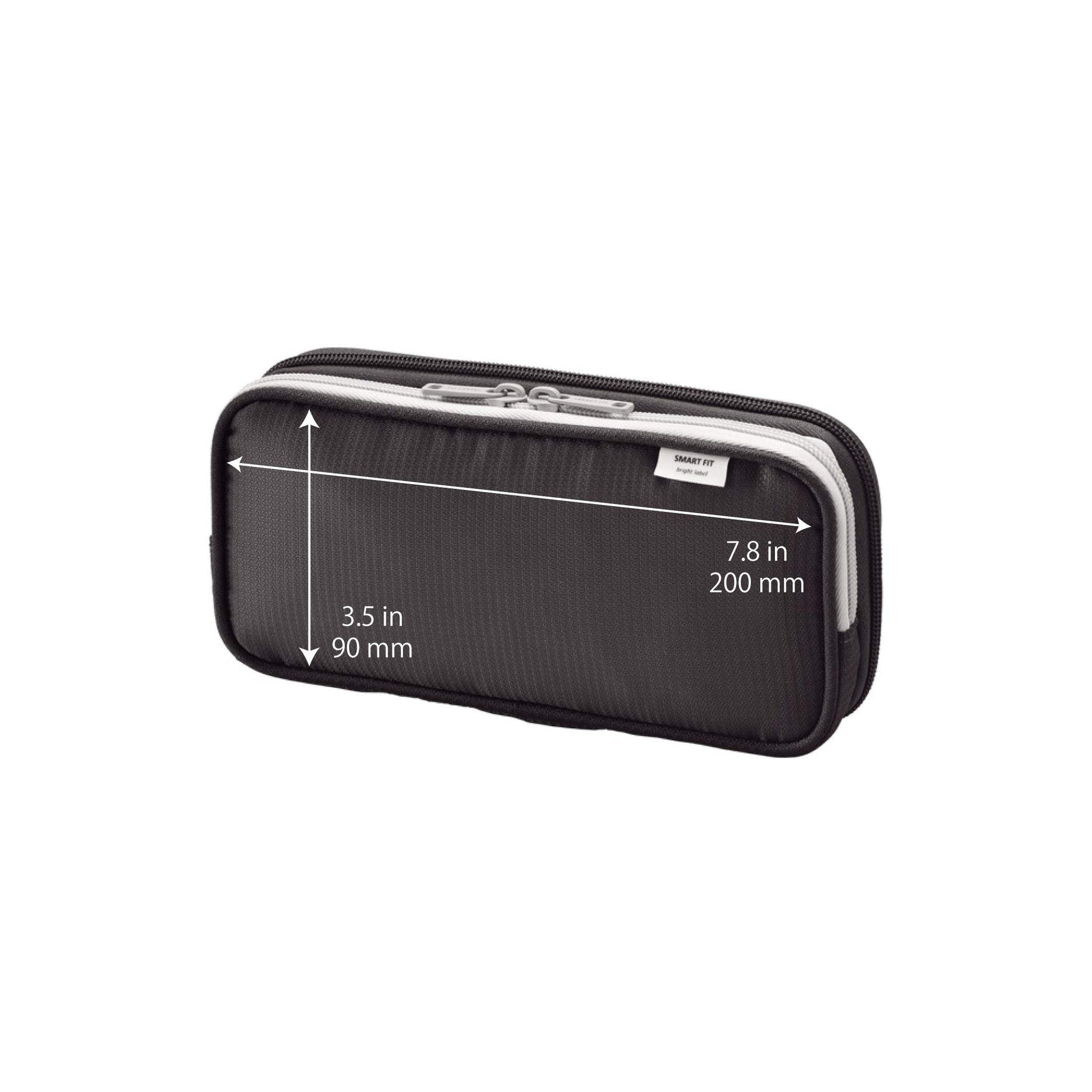 LIHIT LAB Double Pen Case, Large, 4.1 x 8.7", Blue (A7661-8)