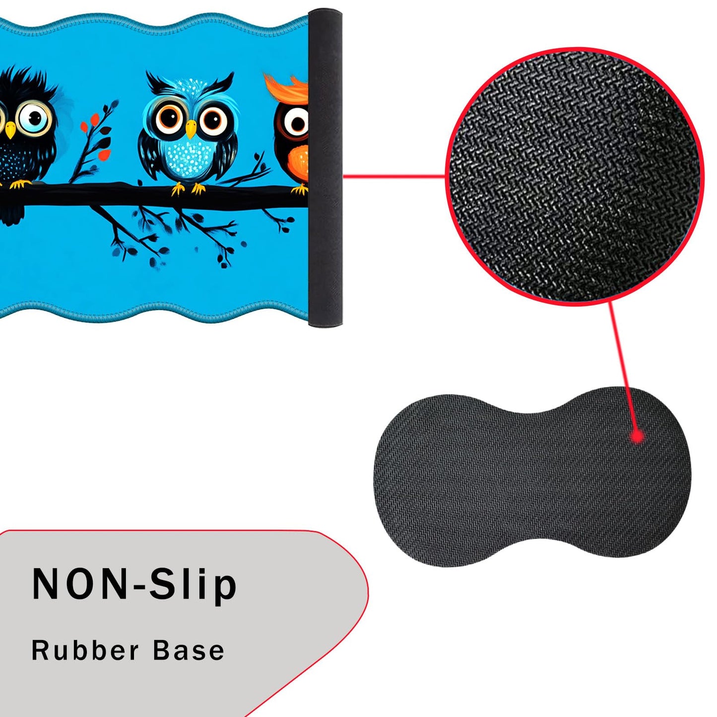 CICPLKSE Mouse Pad with Wrist Support + Desk Mat + Coaster 3 in 1 Set, XL Large Gaming Mousepad
