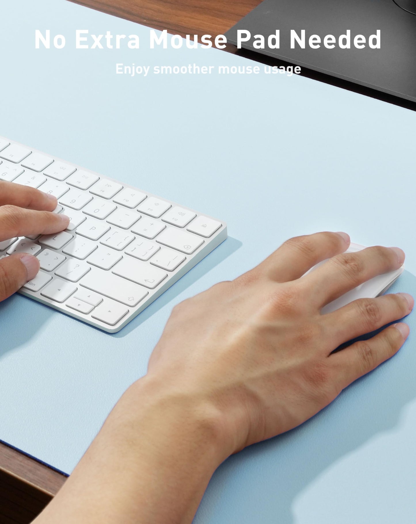 Aothia Faux Leather Desk Mat - Large Mouse Pad, Non-Slip PU Leather Blotter, Waterproof Writing
