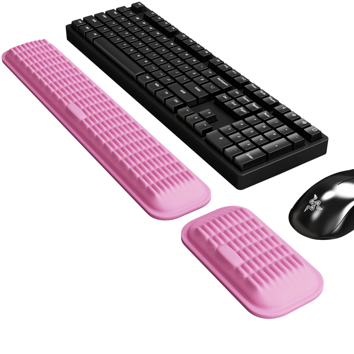 MEKASS Ergonomic Wrist Rest for Keyboard and Mouse, Soft Memory Foam Keyboard Wrist Rest Set with