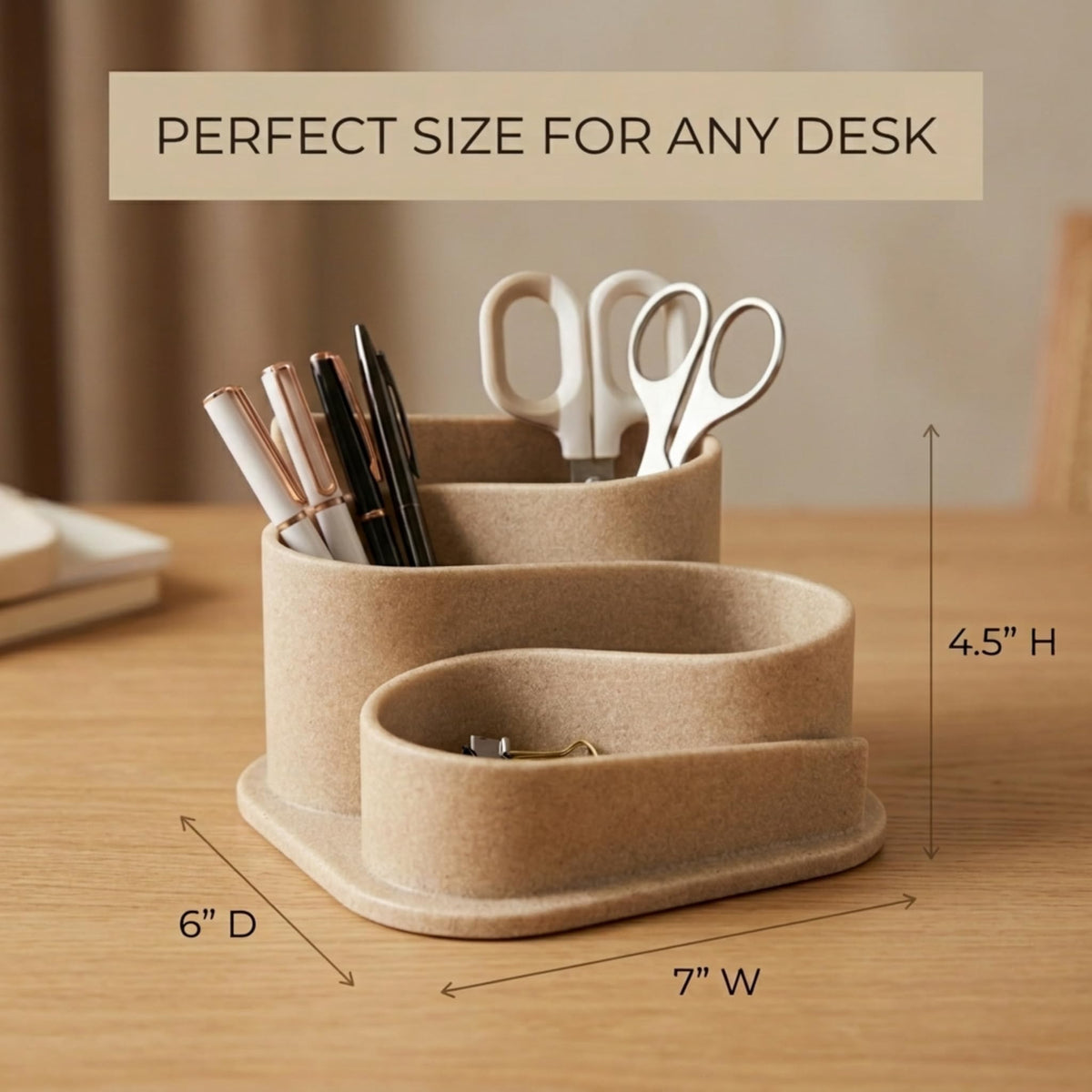 OAKOA Aesthetic Desk Organizer - Modern Desk Accessories - Boho Pen Holder