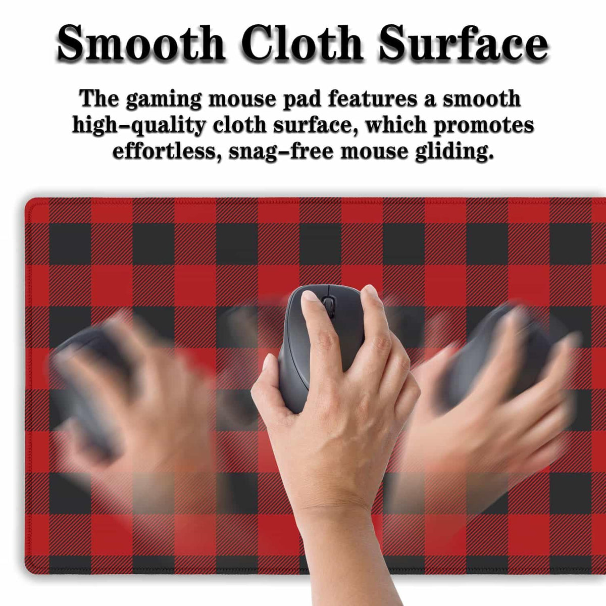Samgula Buffalo Plaid Mousepad, XXL Big Mouse Pads Computer Desk Pads, Mat Non-Slip Rubber Base
