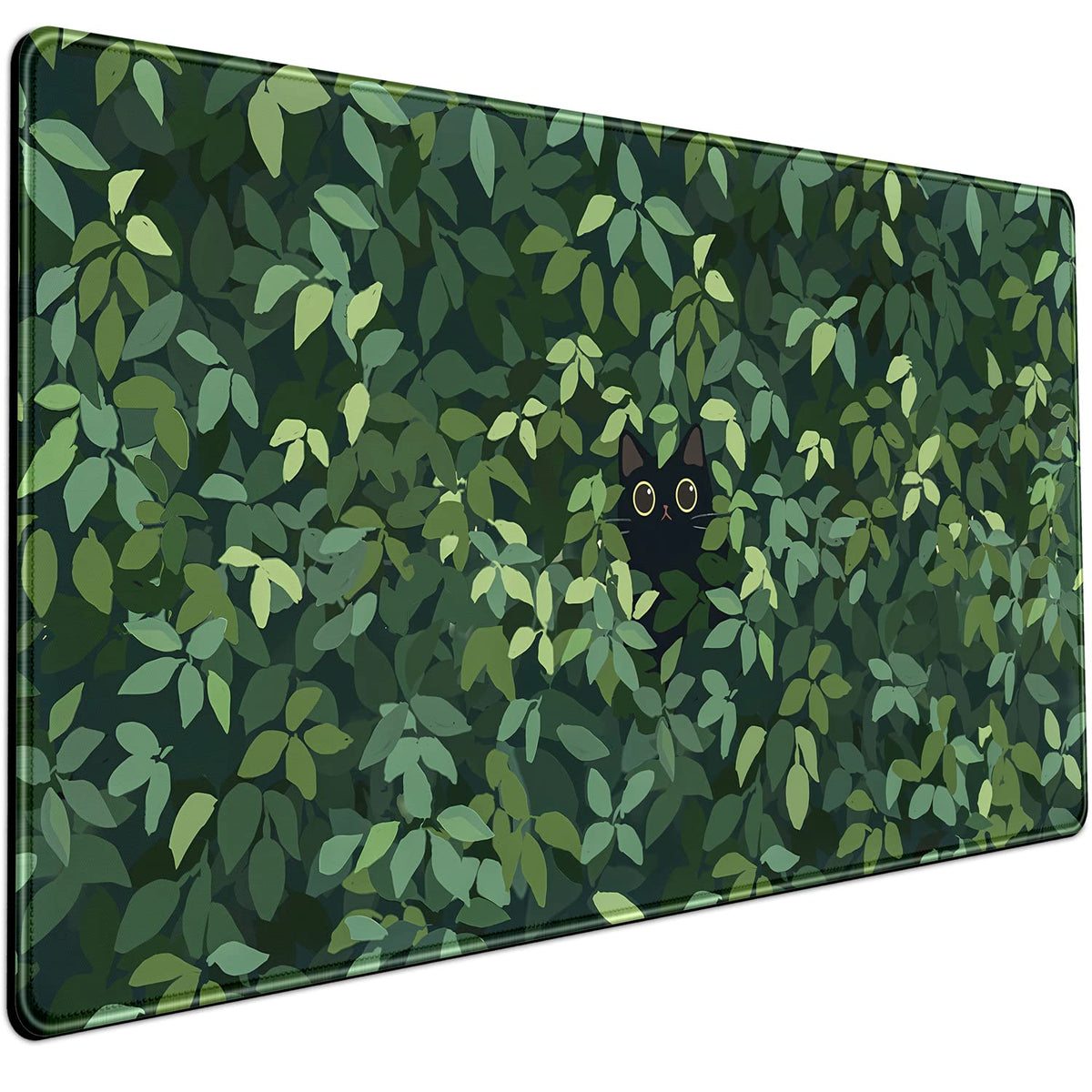 Cute Cat Desk Mat Kawaii Green Desk Pad - Large Gaming Mouse Pad Laptop Mat