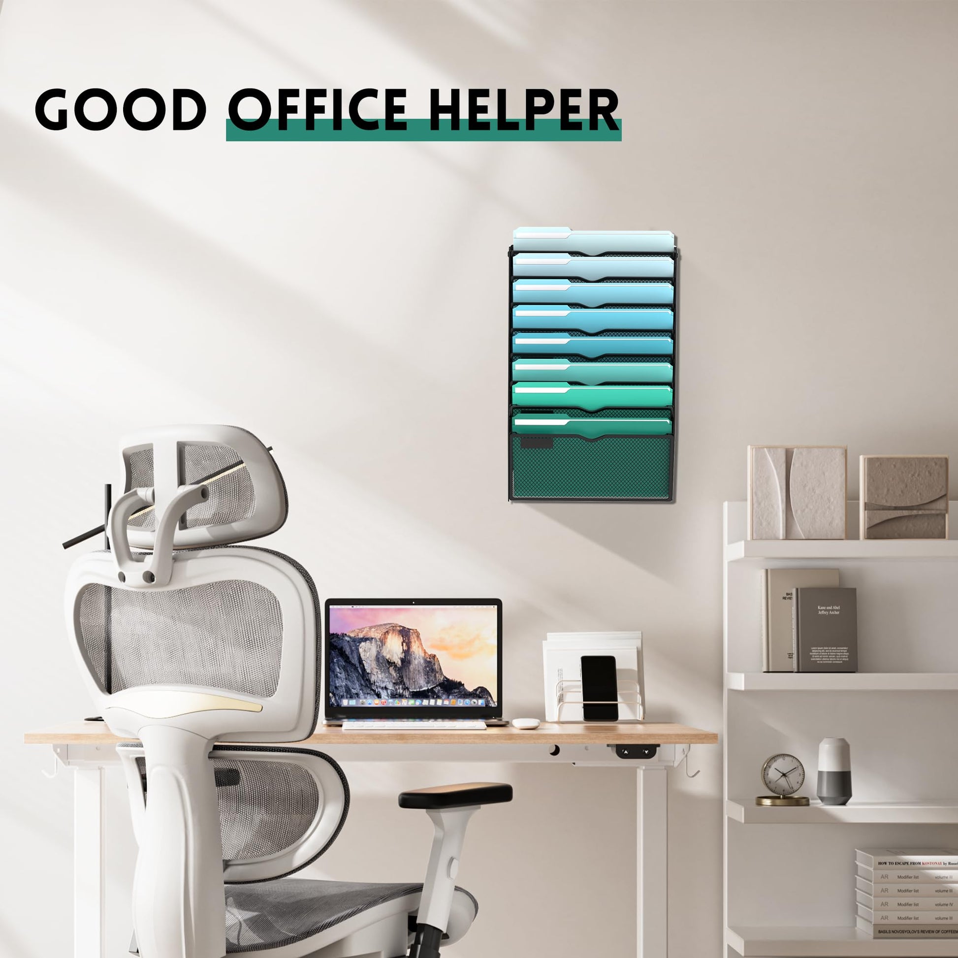 SUPEASY 8-Tier Wall File Organizer, Wall Mounted Mail Sorter, 2 Pack