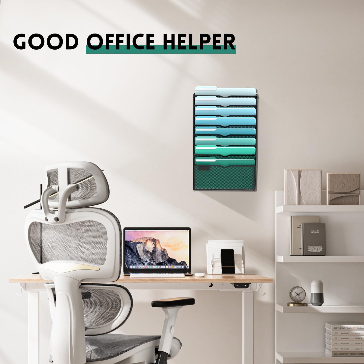 8-Tier Wall File Organizer, Hanging File Holder, Wall Mounted Mail Sorter